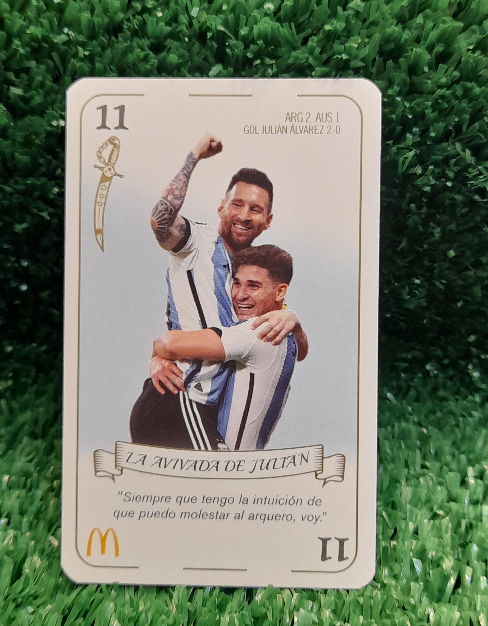 Carta Lionel Messi Argentina Panini Mc Donalds avivada Julian