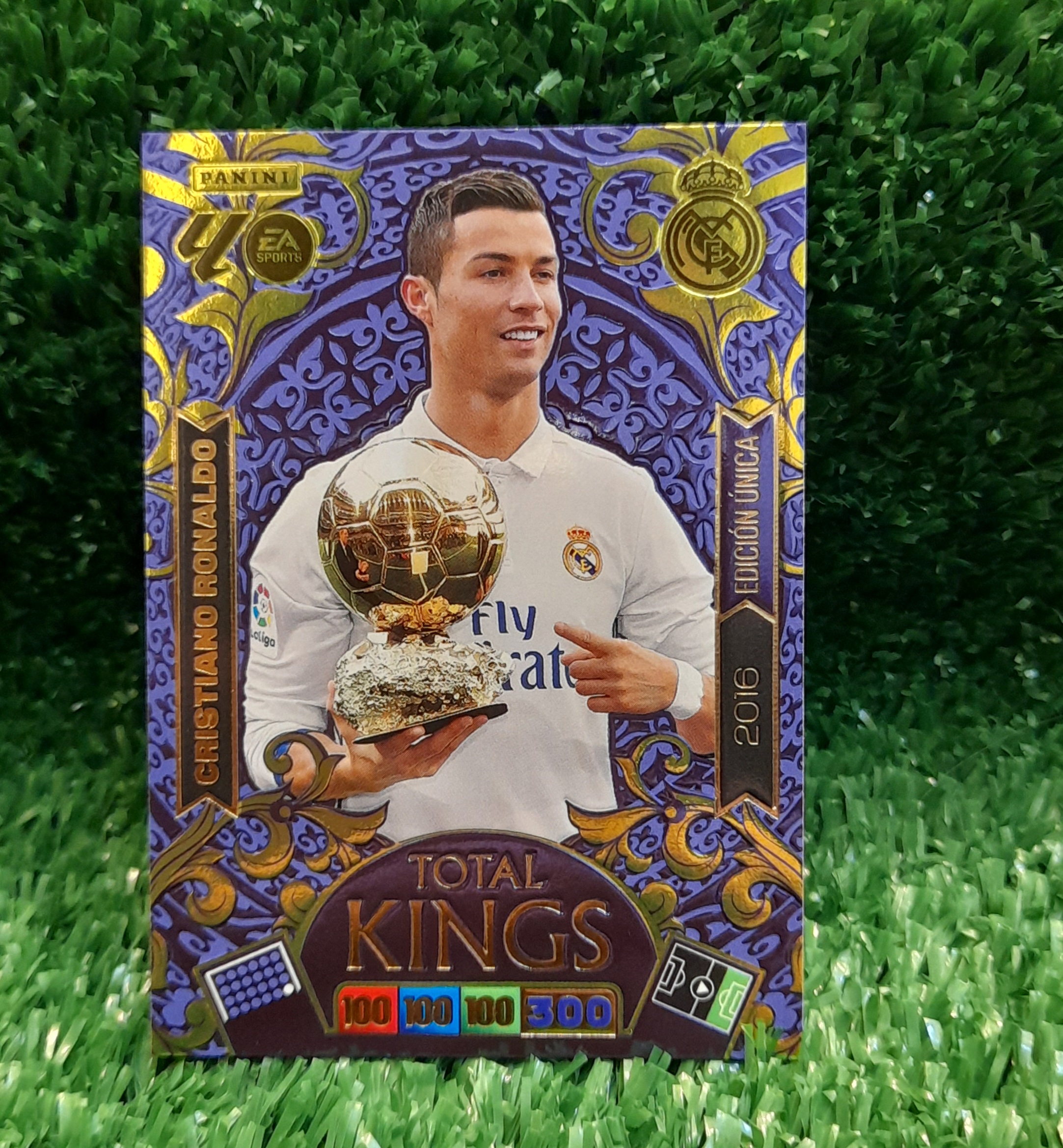Carta Cristiano Ronaldo Real Madrid Balon de Oro Panini Total King
