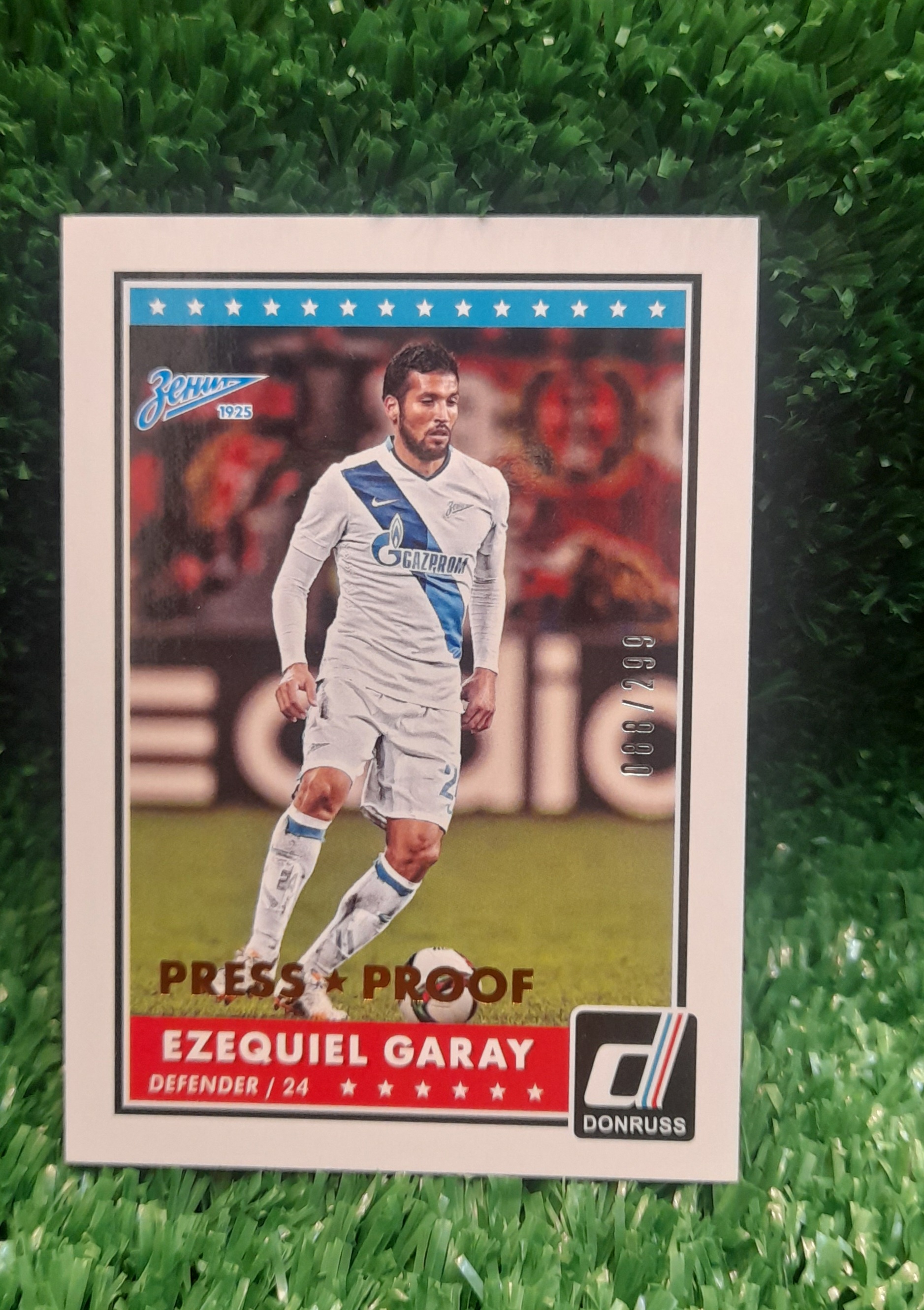 Carta Ezequiel Garay Zenit Press Proof Panini