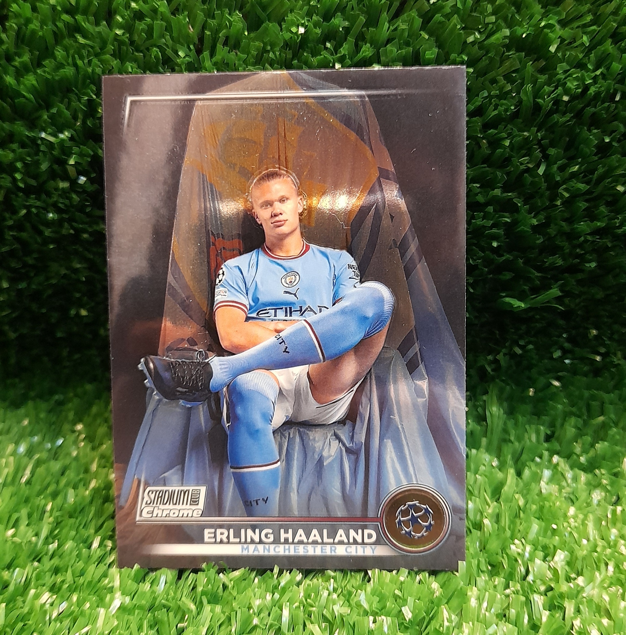 Carta Erling Haaland Manchester City Topps Chrme Stadium