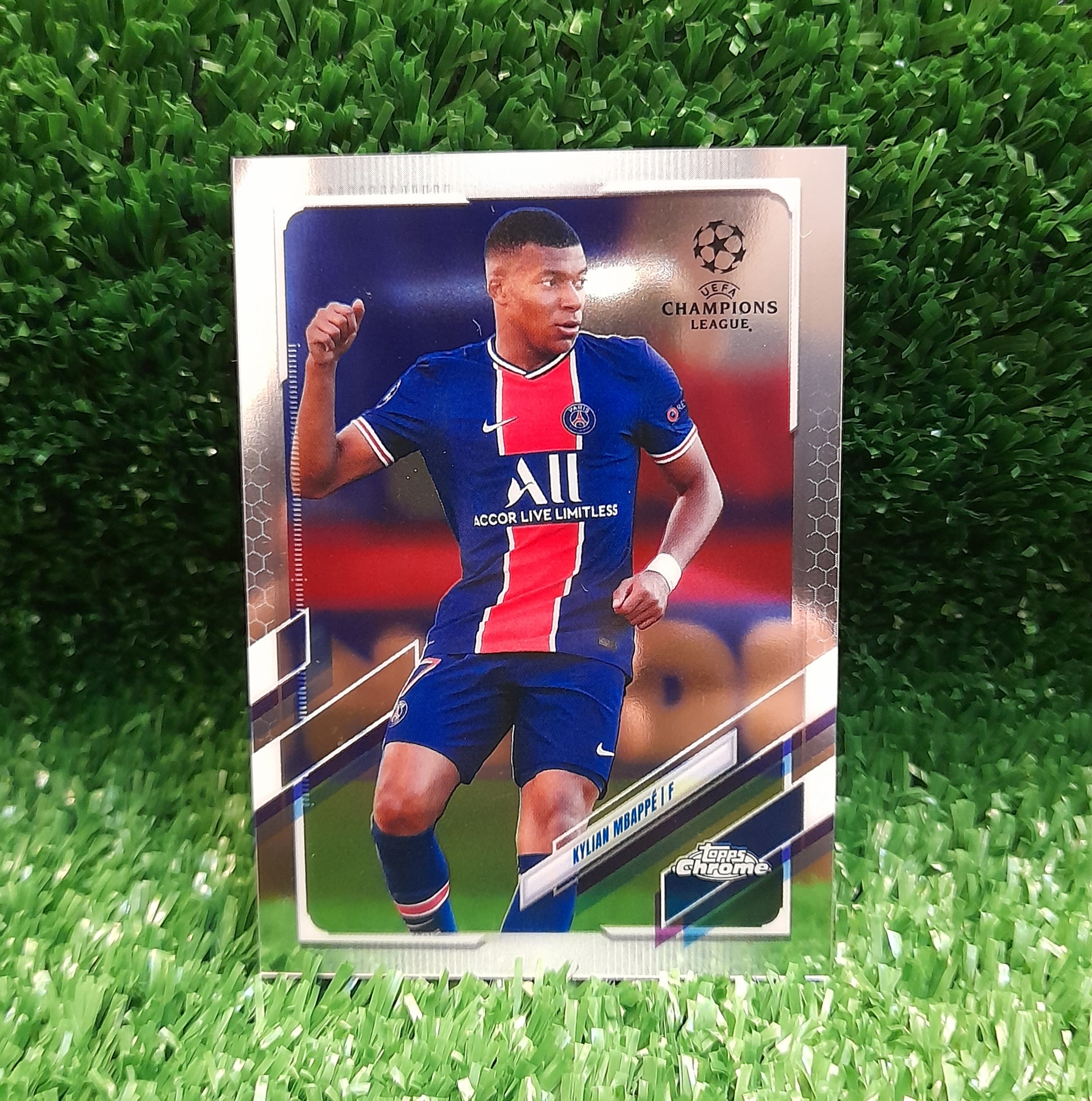 Carta Kylian Mbappe PSG Topps Chrome 2021 Refractor