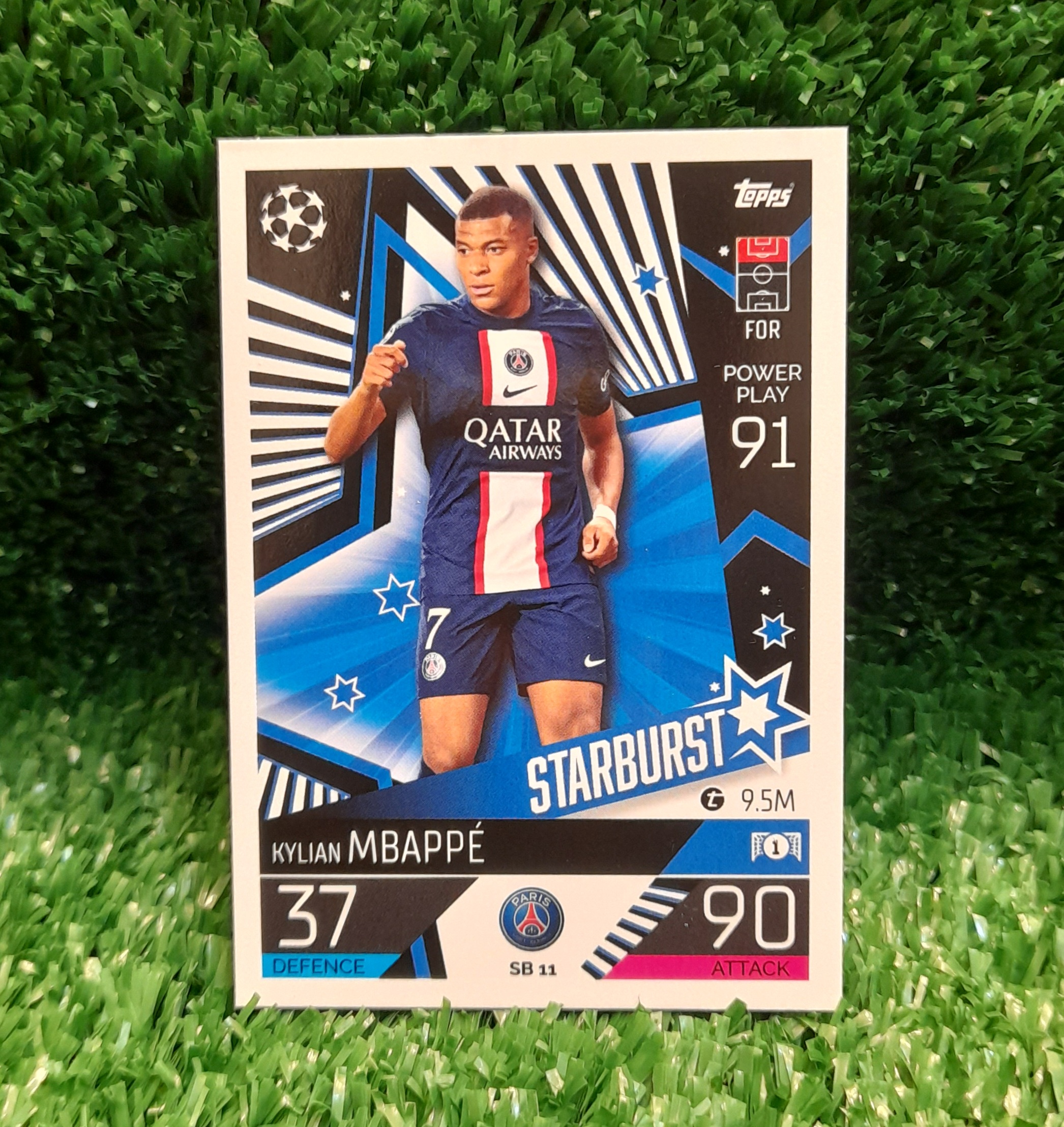 Carta Kylian Mbappe PSG Starburt Match Attax Topps