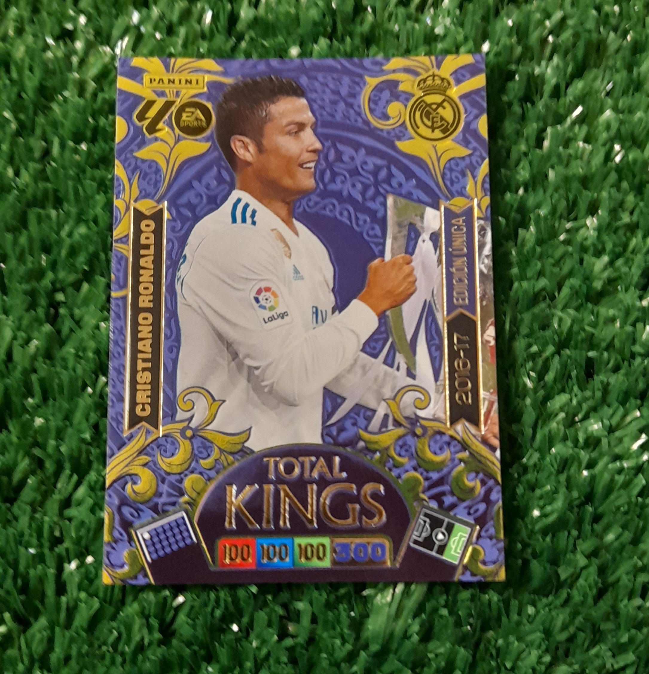 Carta Cristiano Ronaldo Real Madrid Campeon Total King Panini