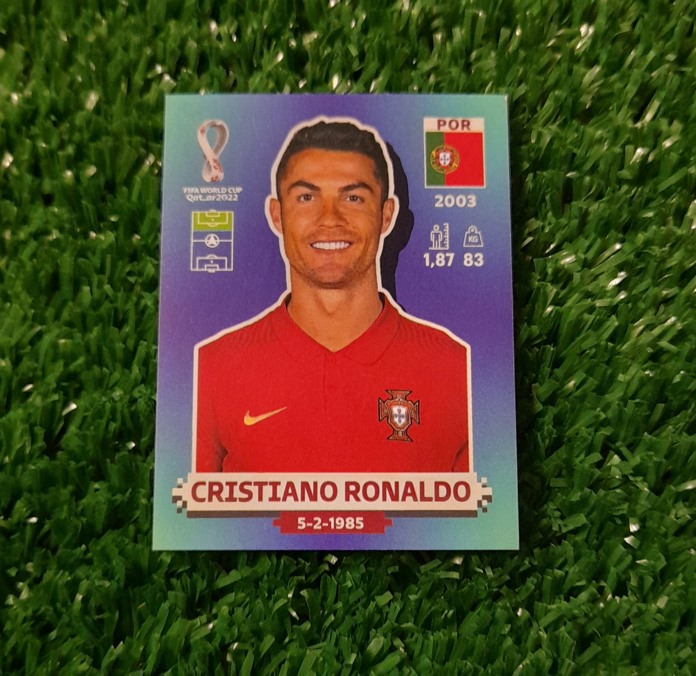 Lamina Cristiano Ronaldo Portugal Mundial Qatar 2022 Panini