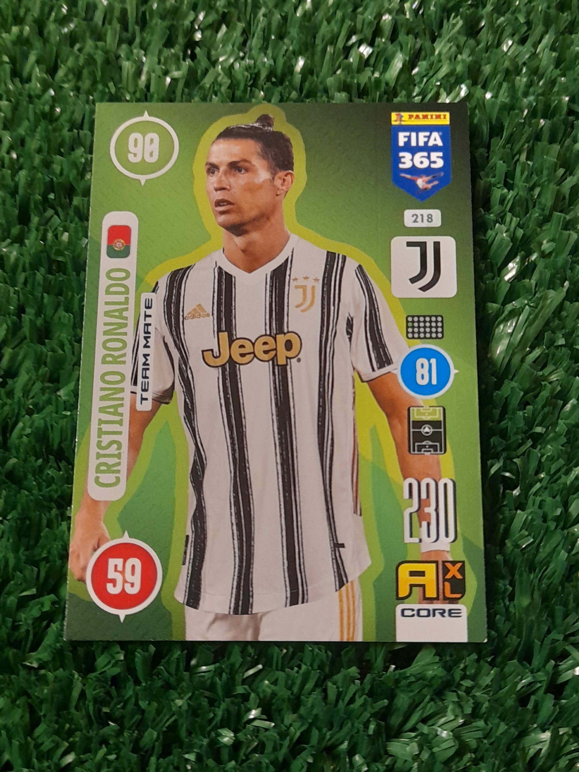Carta Cristiano Ronaldo Juventus Fifa 365 2021 base #218 Panini