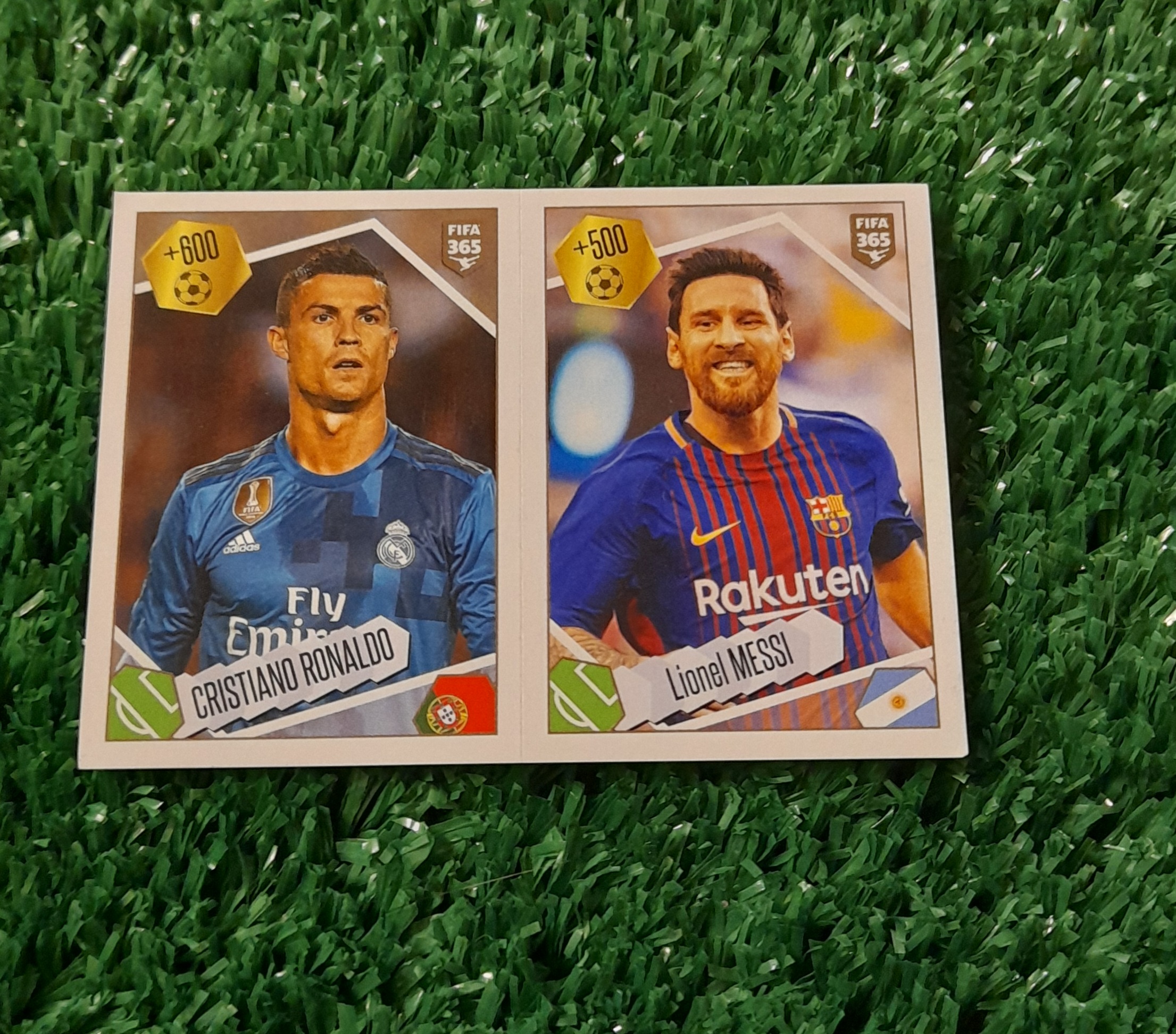 Lamina Lionel Messi Cristiano Ronaldo Fifa 365 Panini #501