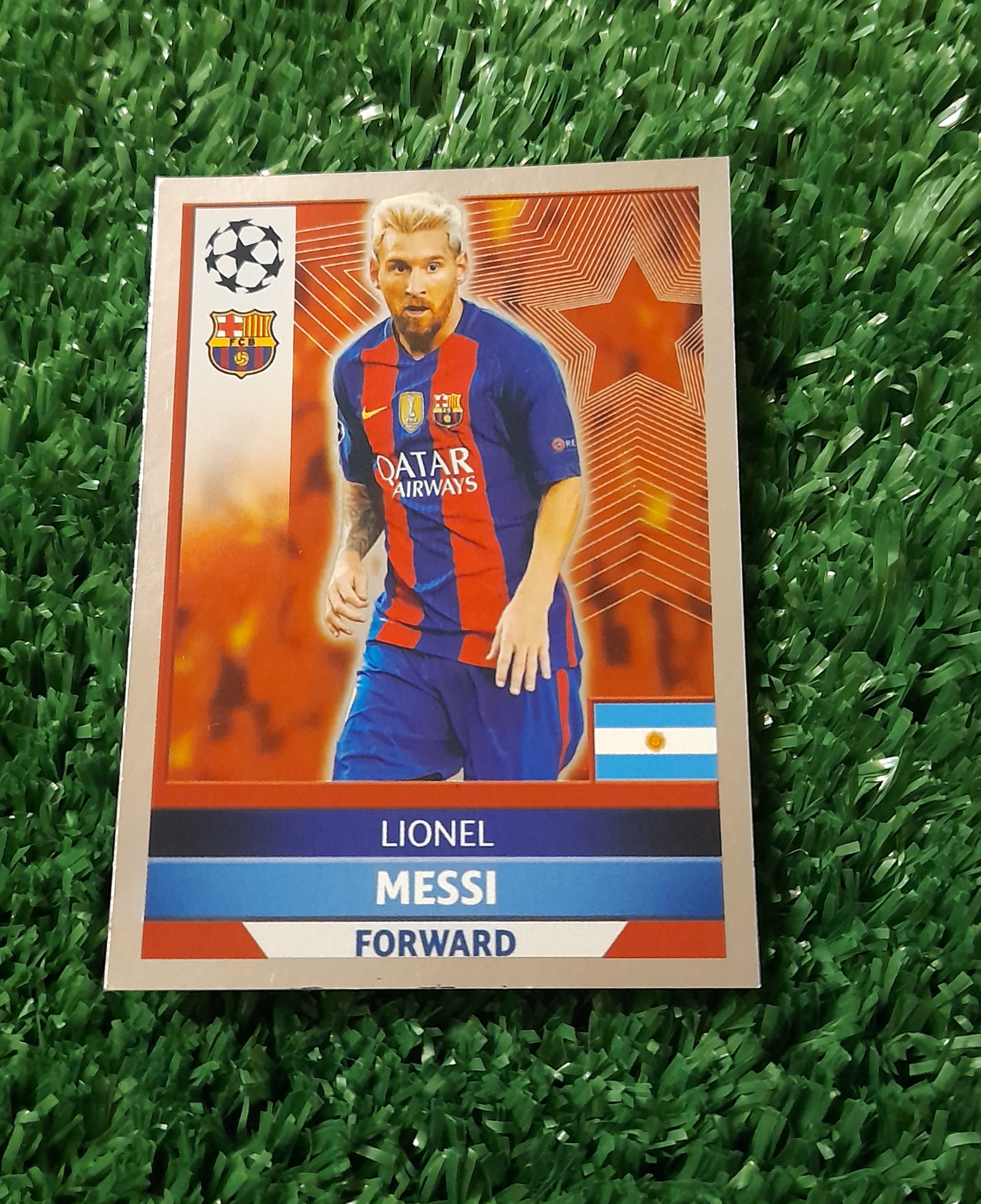 Lamina Lionel Messi Barcelona Champions 16-17 Topps FCB3