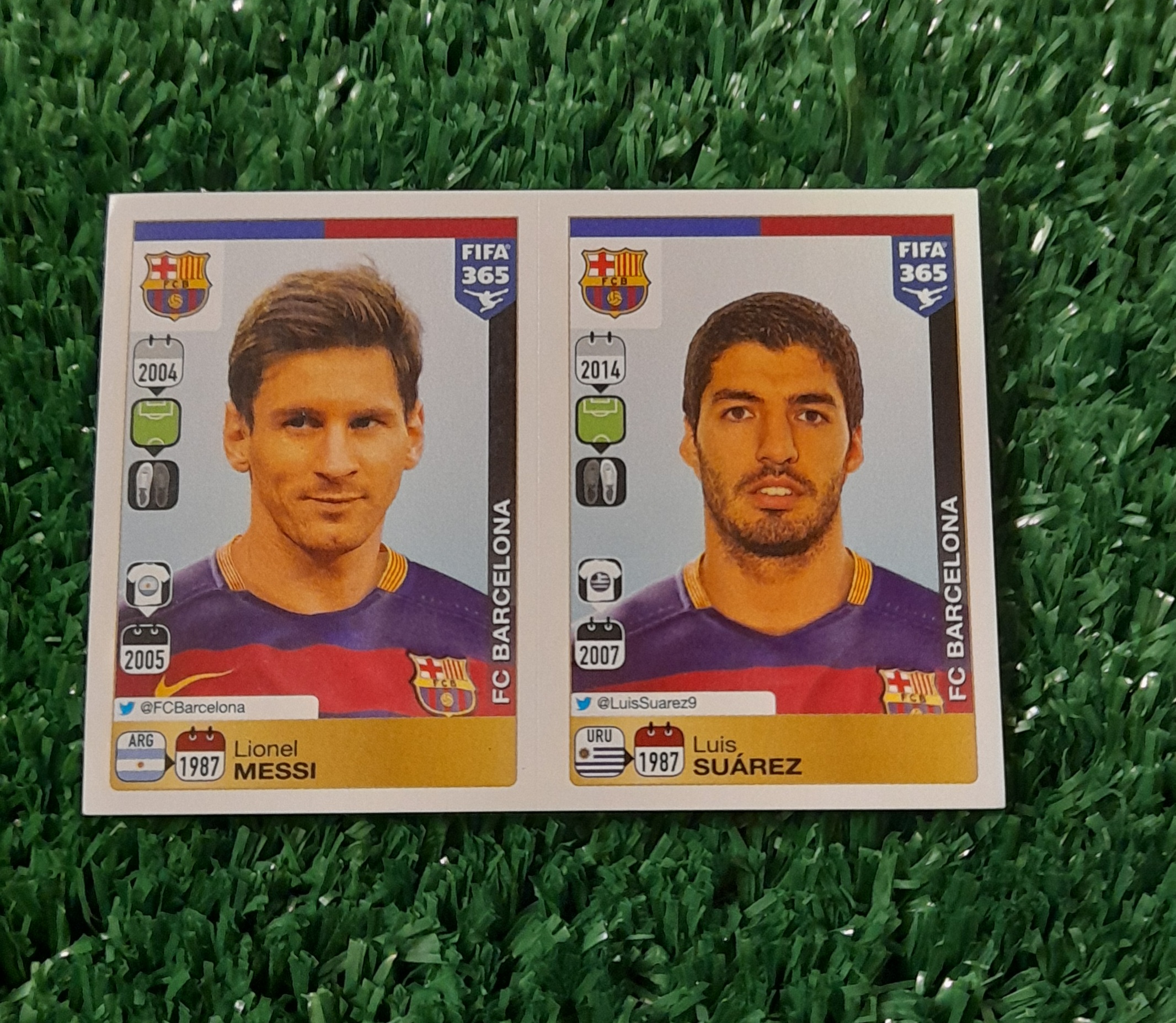 Lamina Lionel Messi Barcelona Fifa 365 Panini #367-368