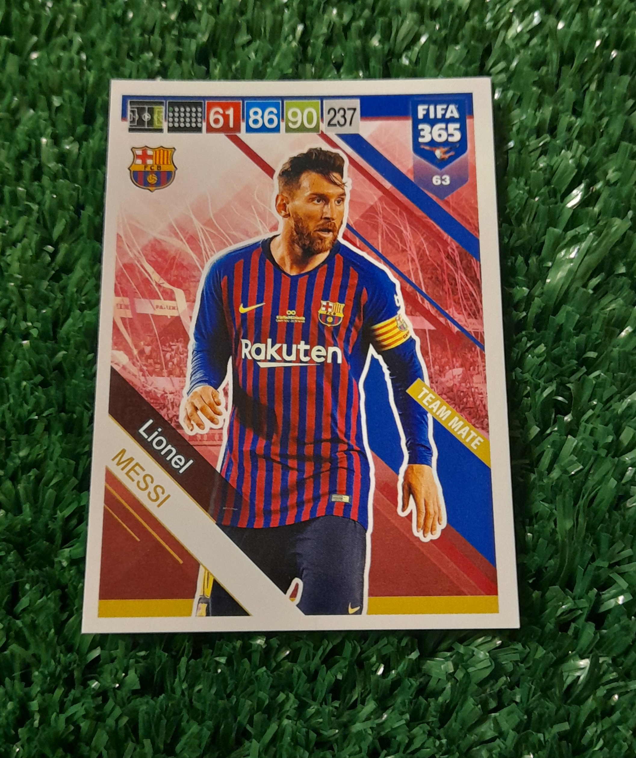 Carta Lionel Messi Barcelona Fifa 365 Panni #63 BASE