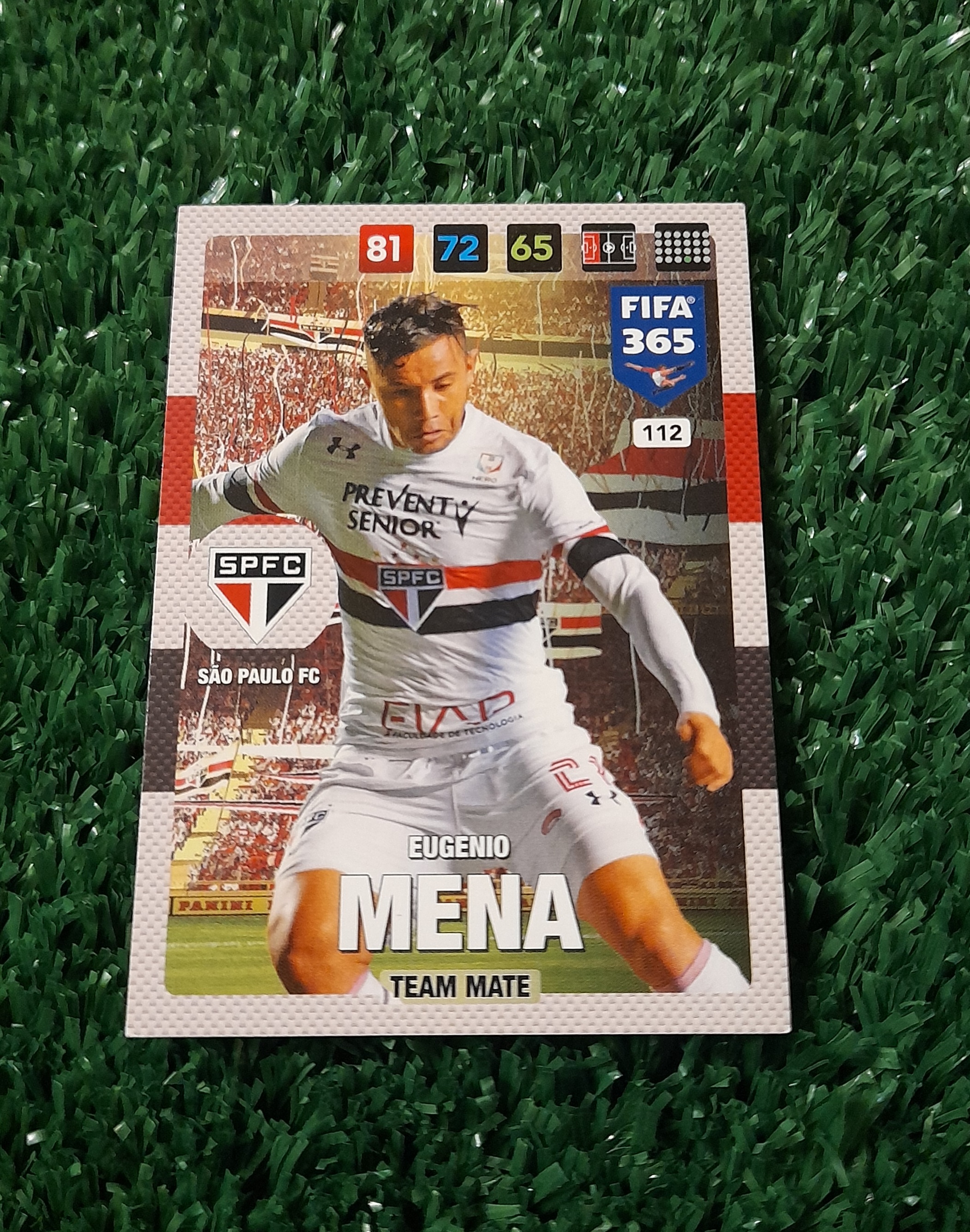 Carta Eugenio Mena Sao Paulo Fifa 365 Panini Base #112