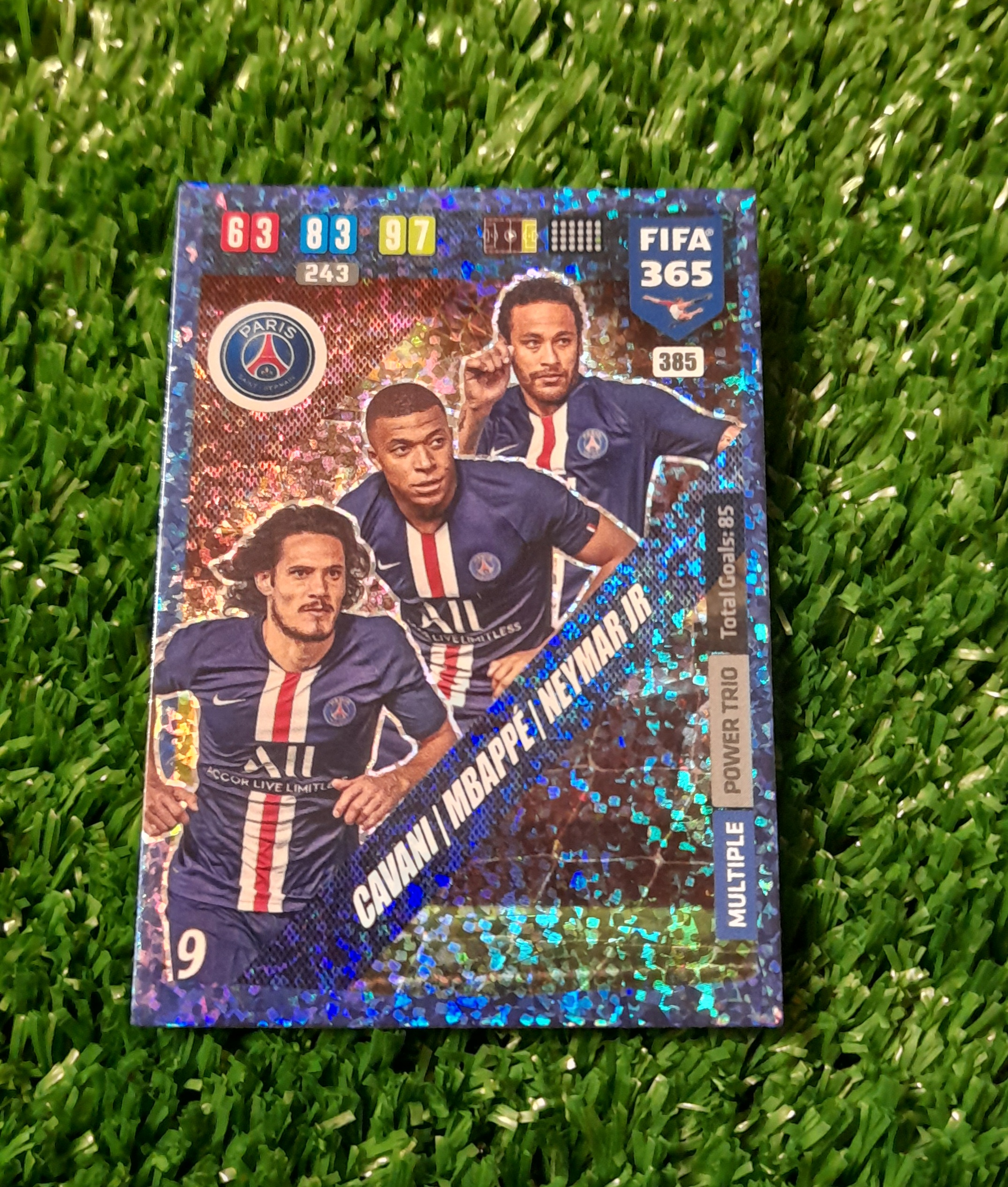 Carta Kylian Mbappe PSG Power Trio Fifa 365 Panini #385