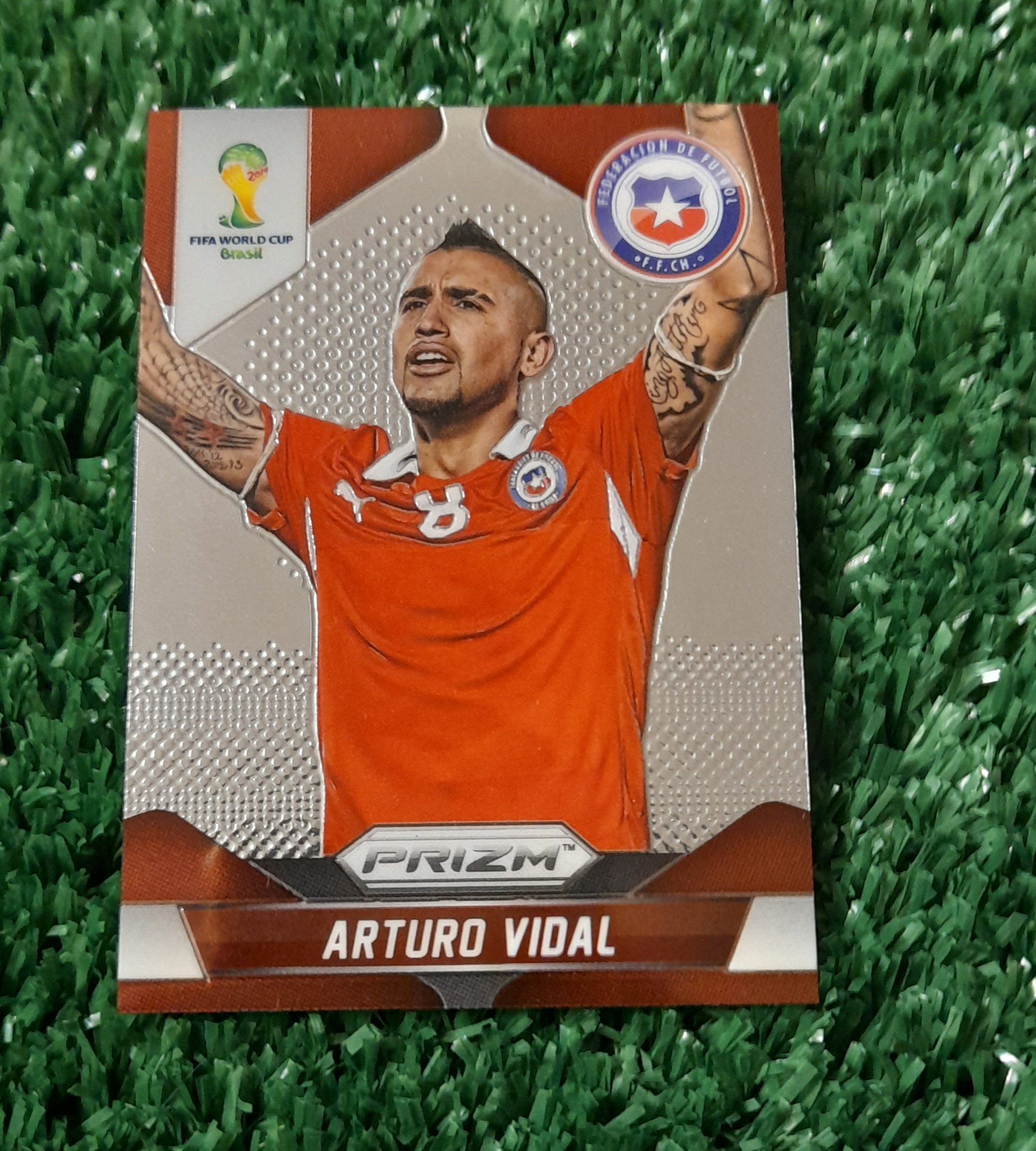 Carta Arturo Vidal Chile Prizm Mundial 2014 Panini