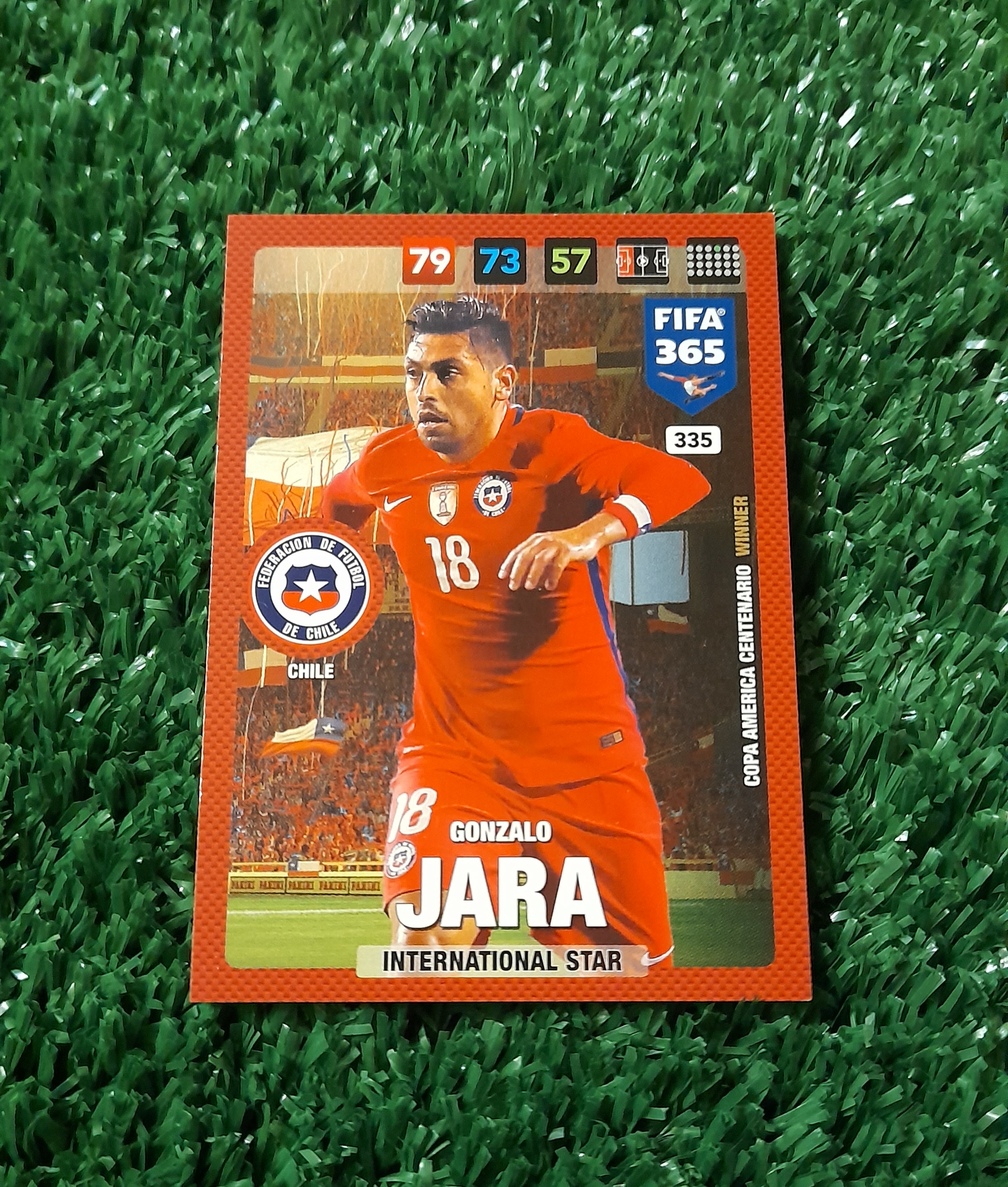 Carta Gonzalo Jara Chile Fifa 365 Panini base #335