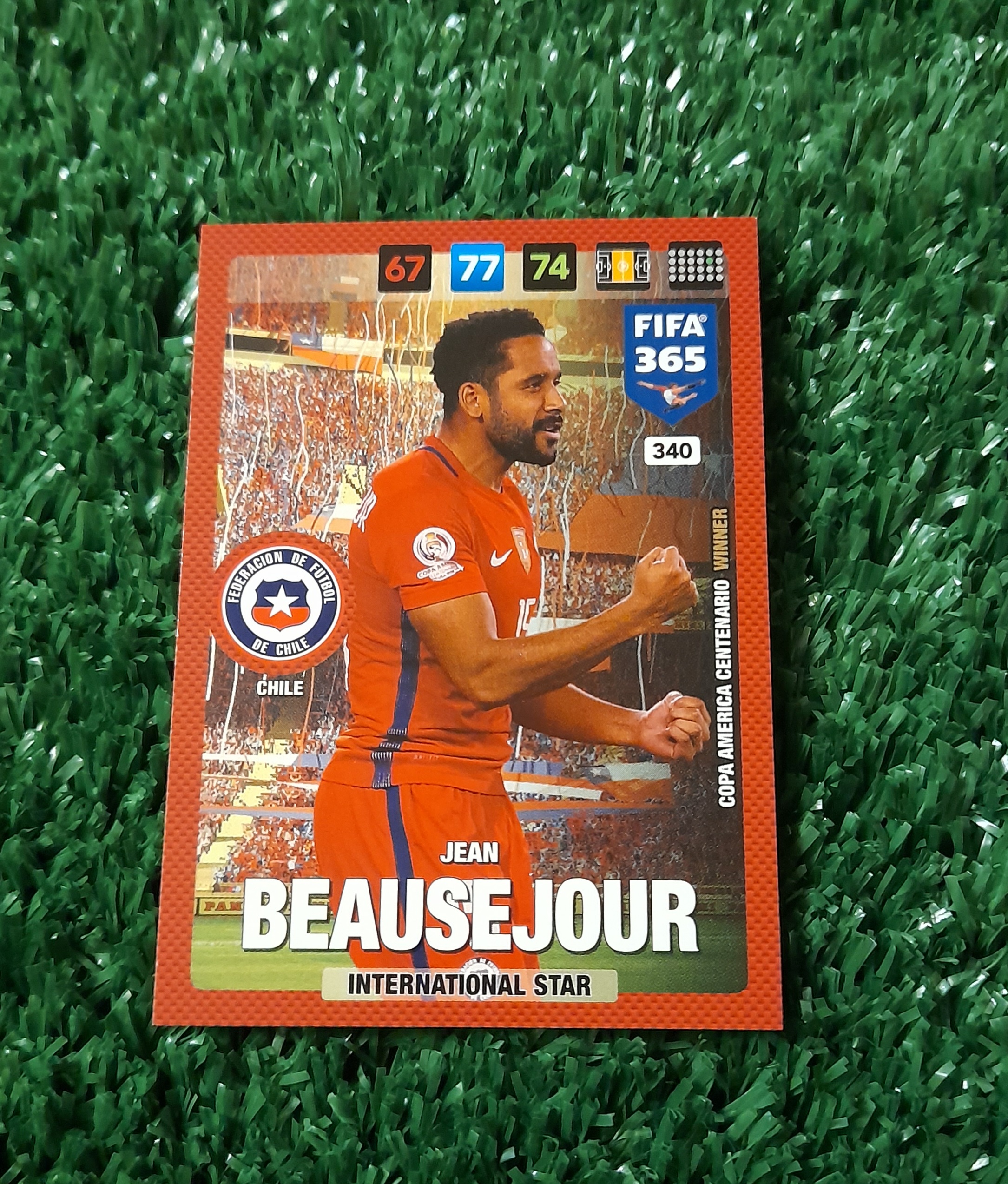 Carta Jean Beausejour Chile Fifa 365 Panino #340 Base