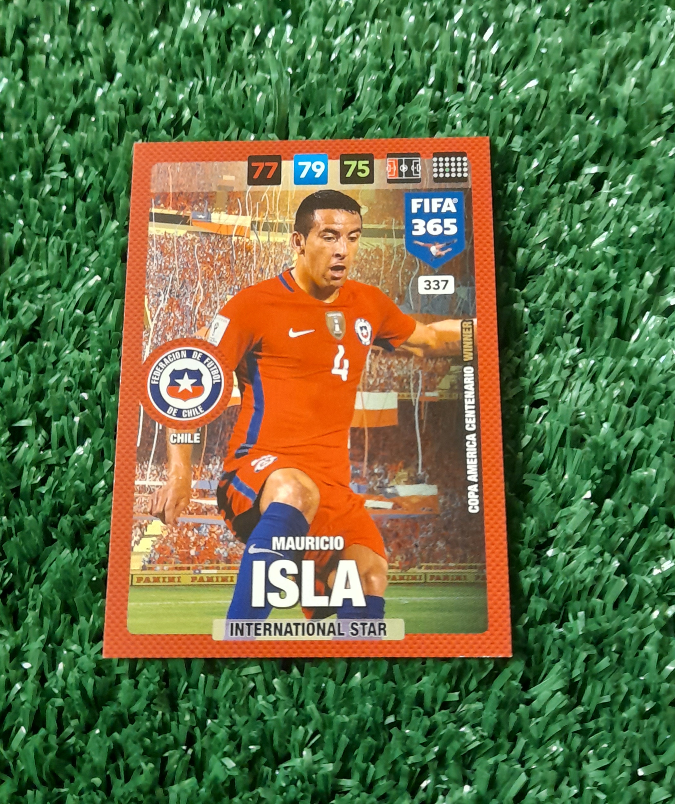 Carta Mauricio Isla Chile Fifa 365 Panini #337 BASE