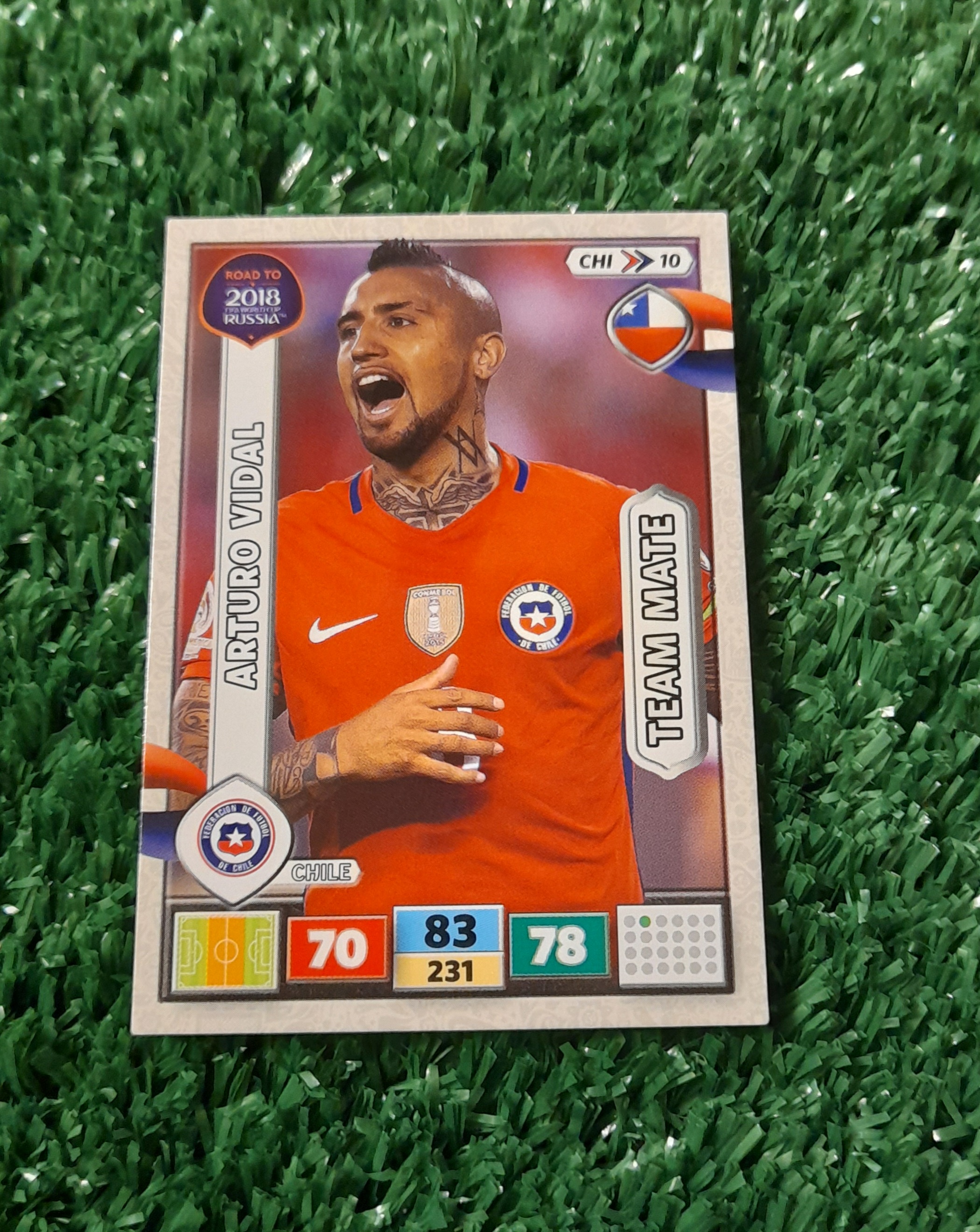 Carta Arturo Vidal Chile Road to Russia Panini BASE
