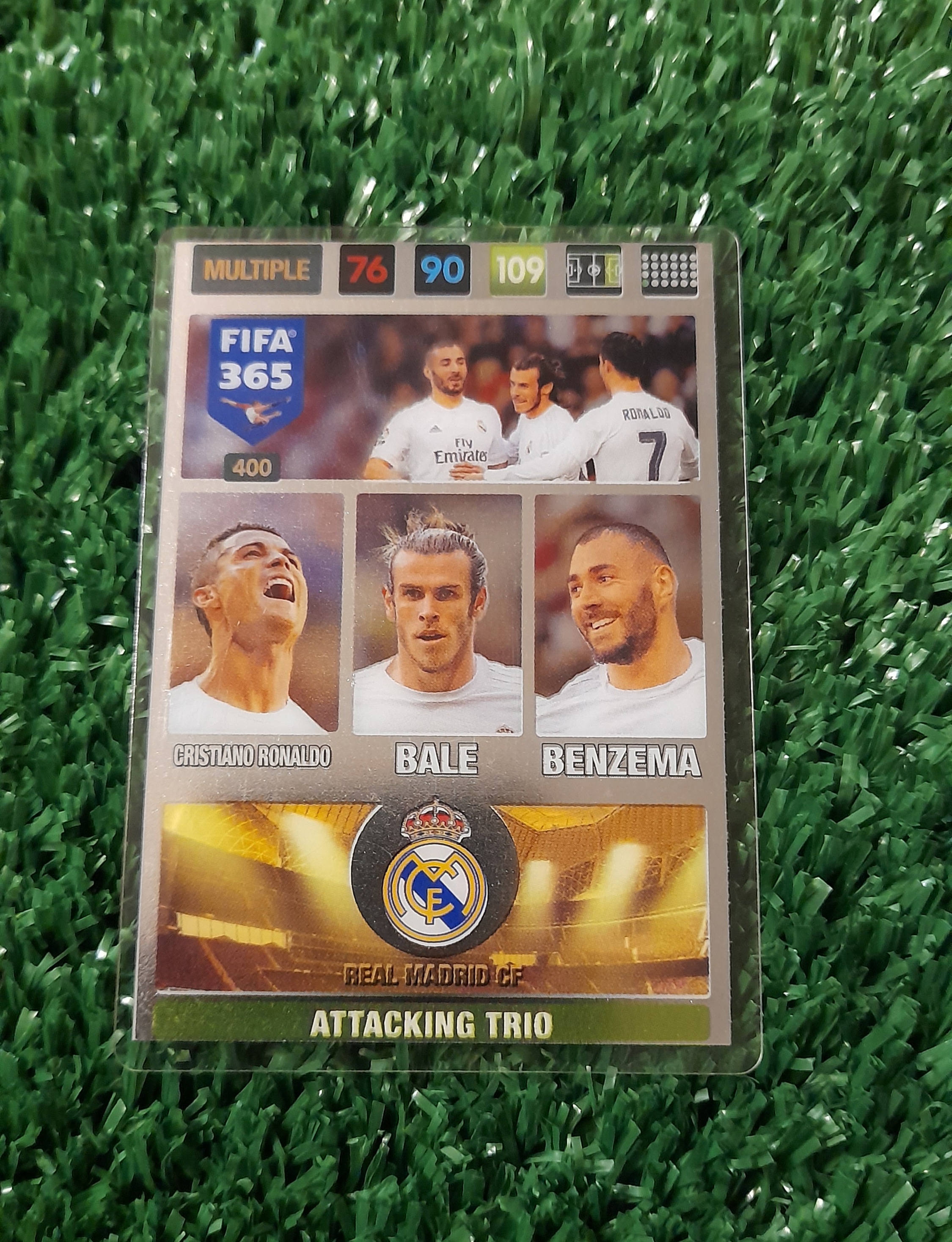 Carta Cristiano Ronaldo Real Madrid Attacking Trio Panini
