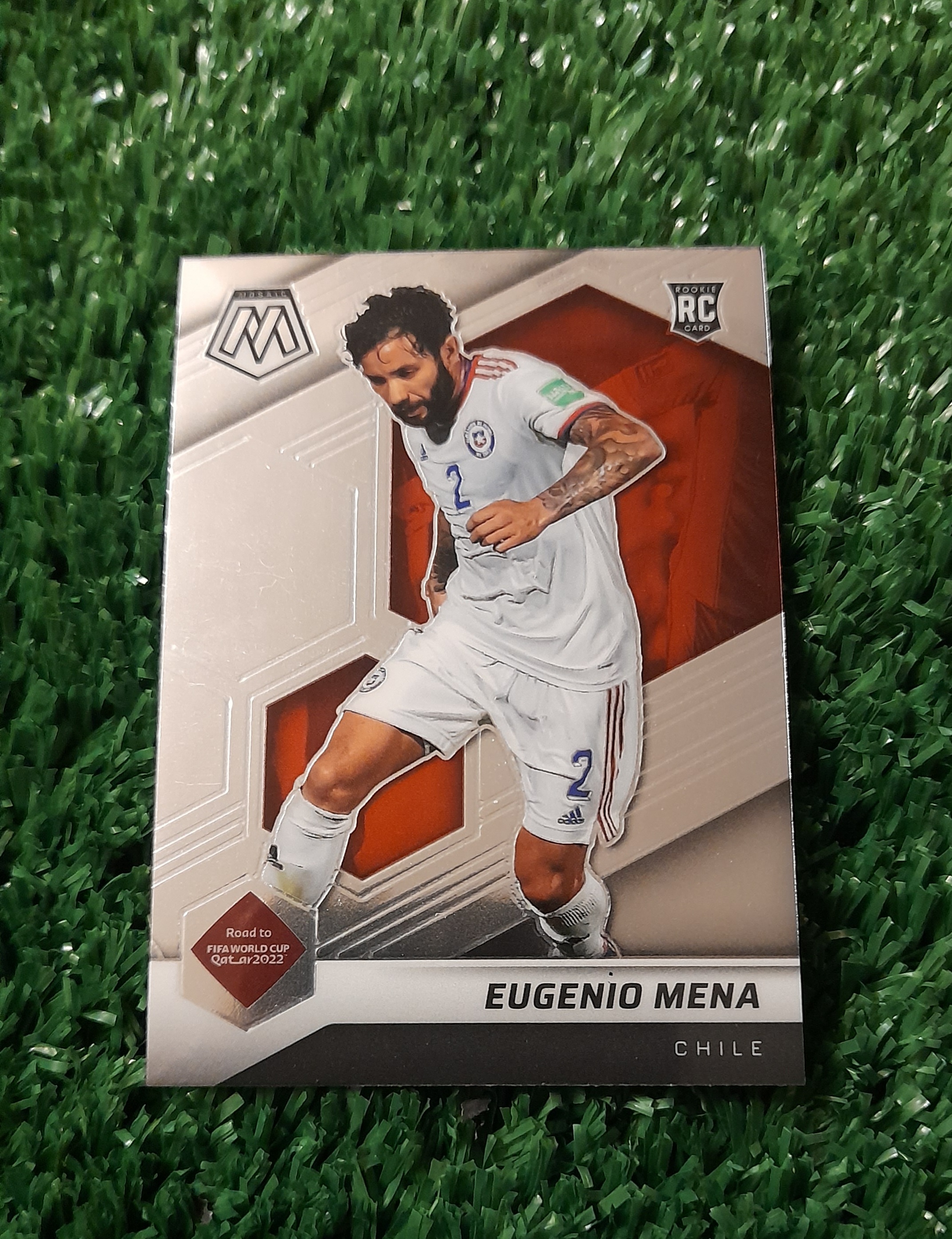 Carta Eugenio Mena Chile Mosaic road to Qatar Panini