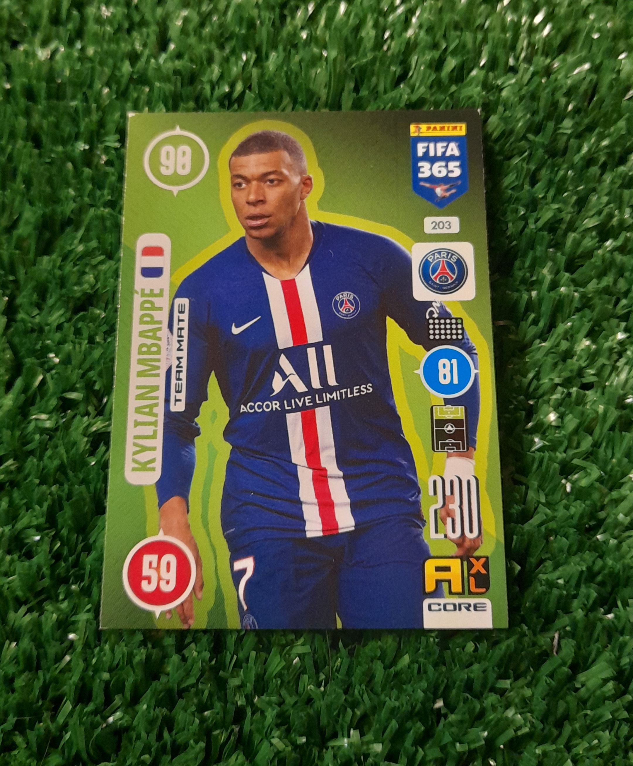 Carta Kylian Mbappe PSG Fifa 365 Panini #203 BASE