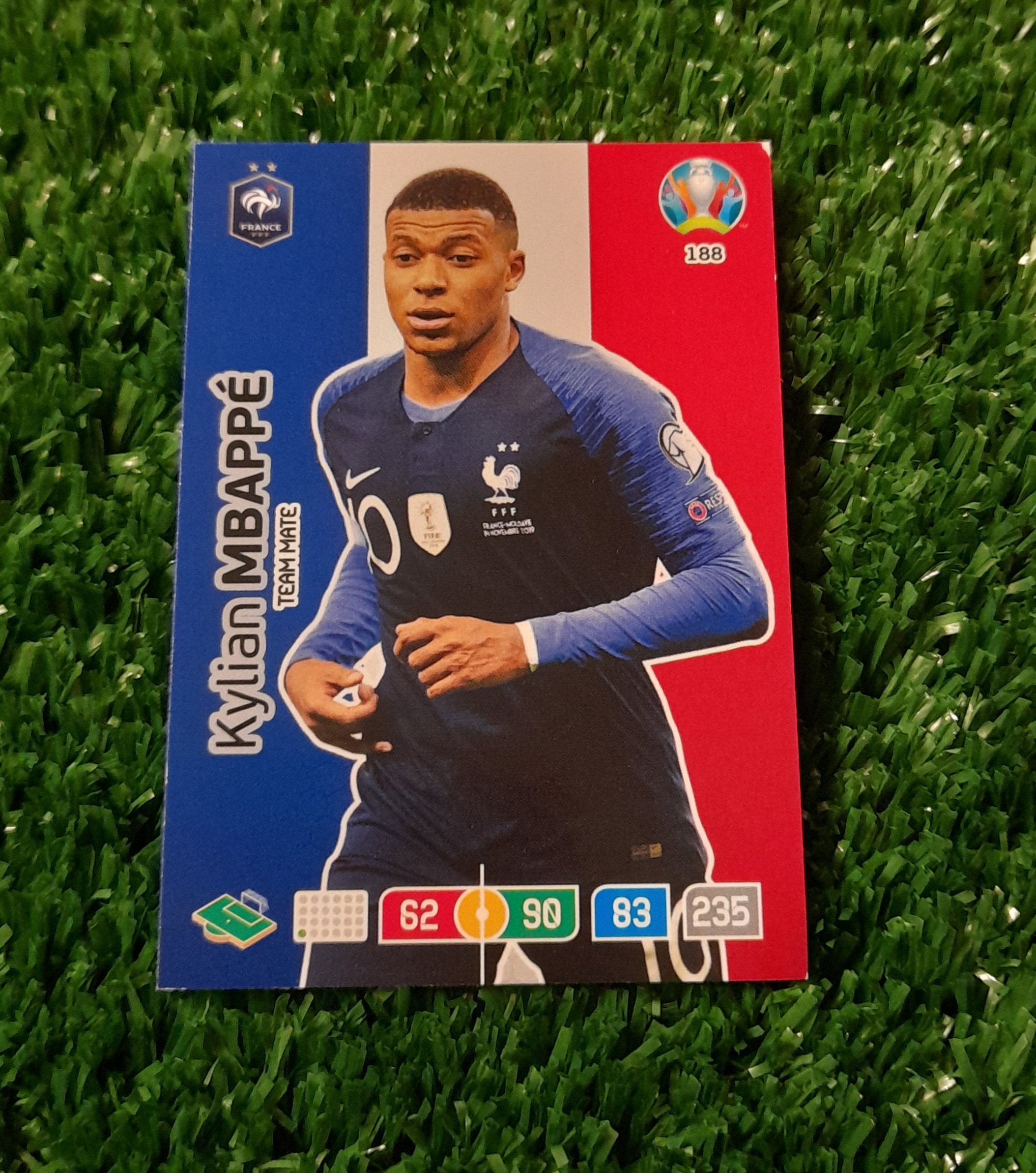 Carta Kylian Mbappe Francia Euro 2020 Panini #188 BASE