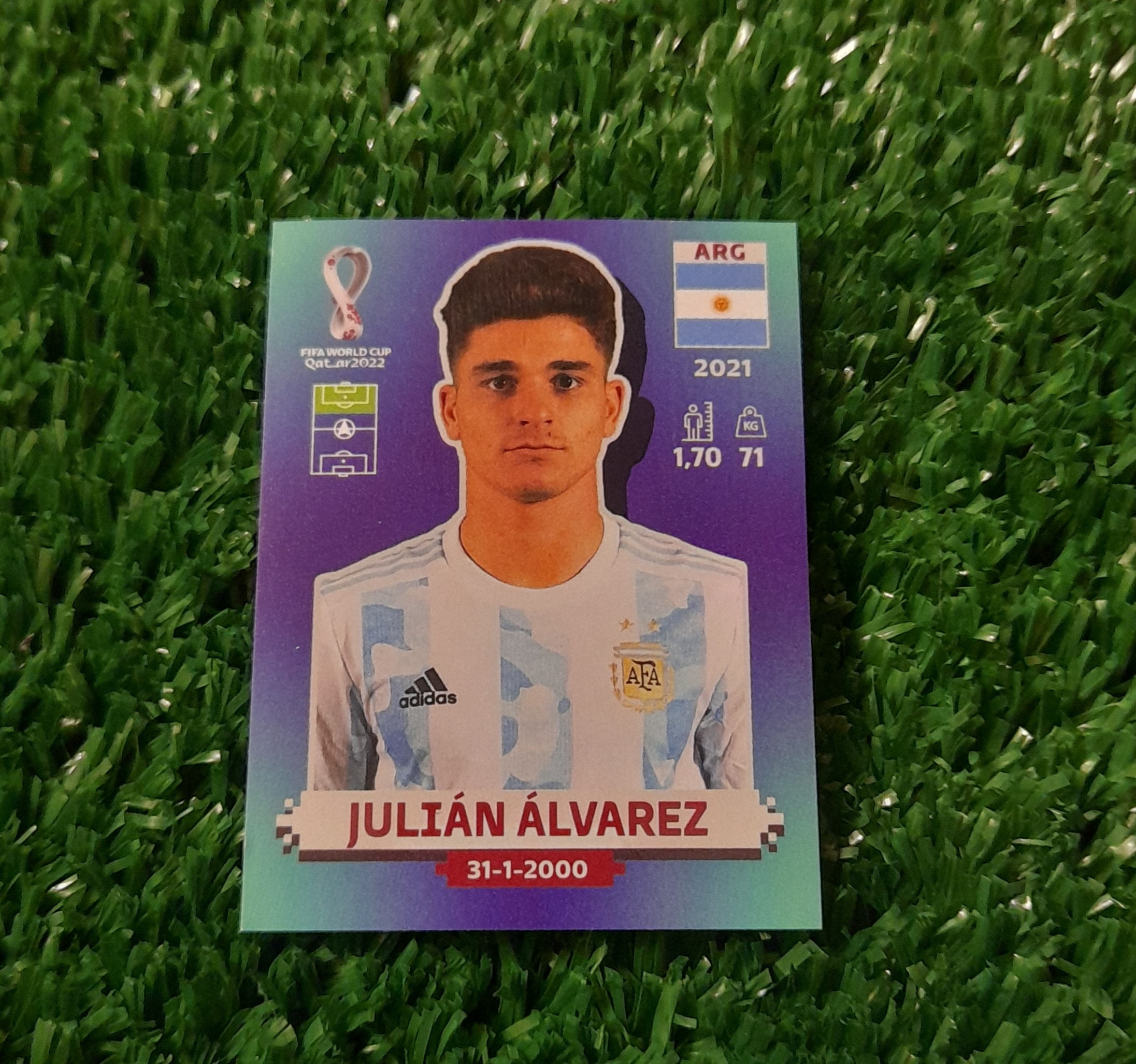 Lamina Julian Alvarez Argentina Mundial Qatar 2022 Panini
