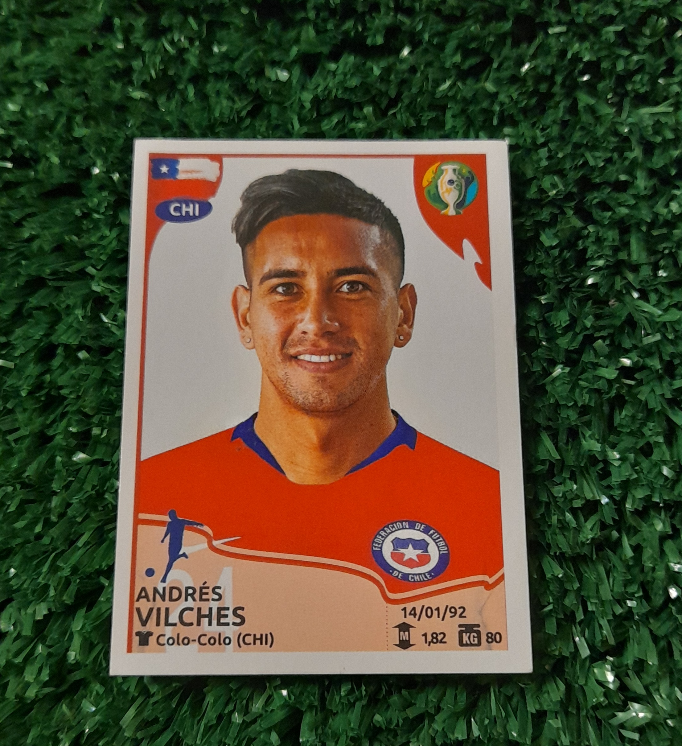 Lamina Andres Vilches Chile Copa America 2019 Panini #327