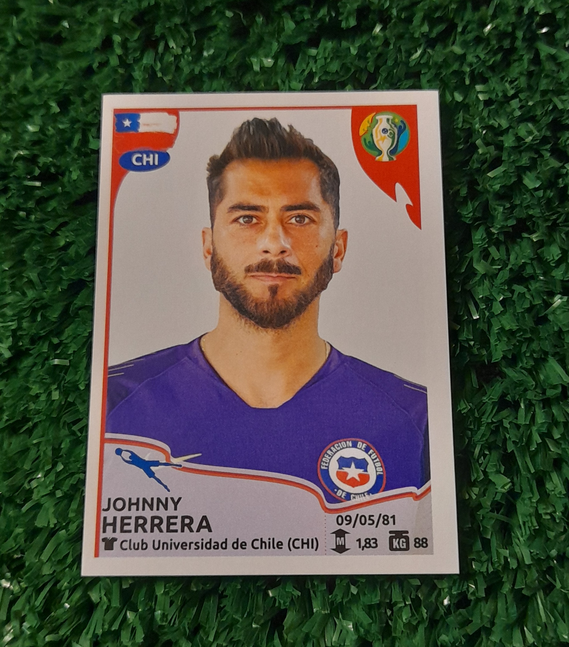 Lamina Johnny Herrera Chile Copa America 2019 Panini #309
