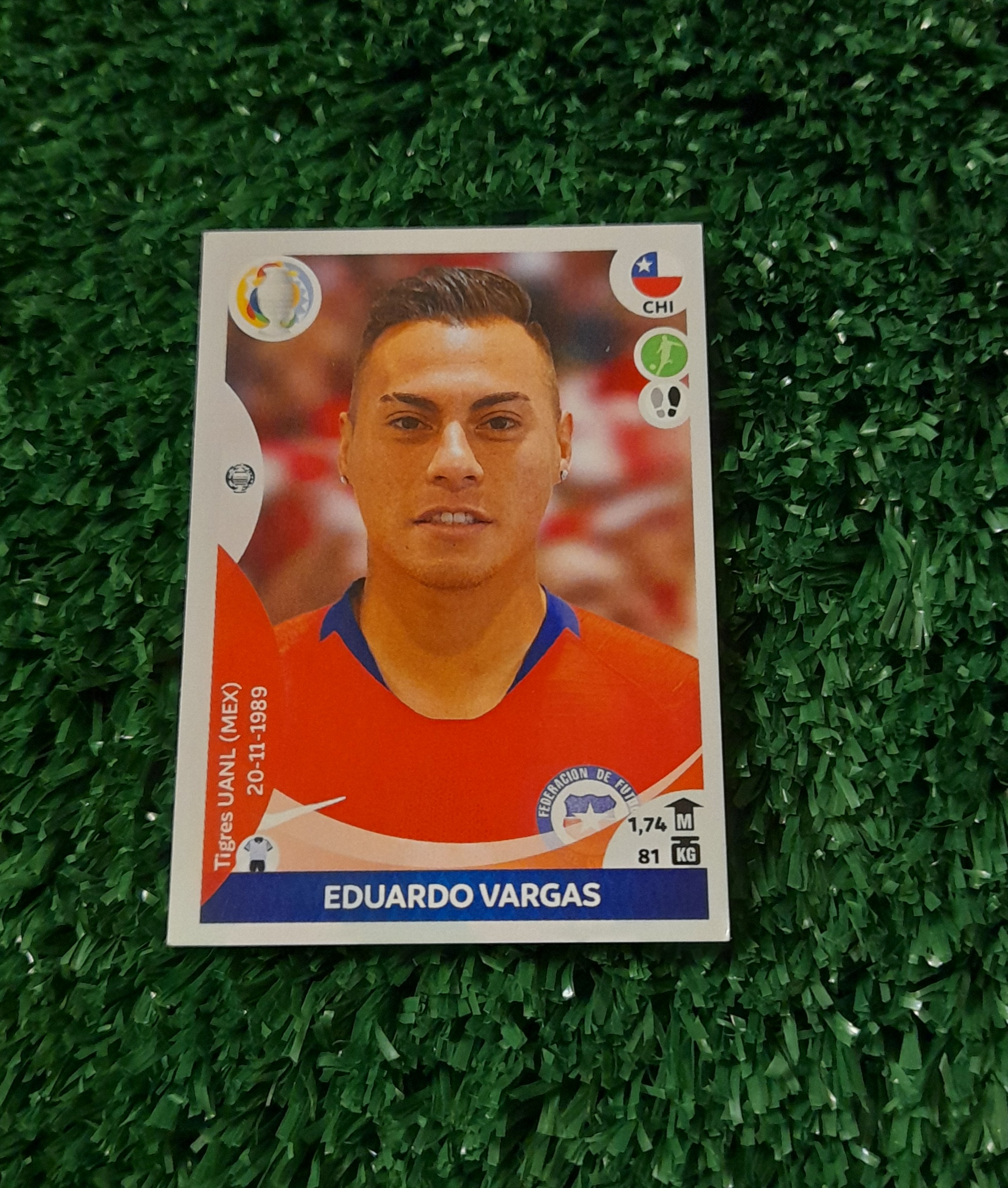 Lamina Eduardo Vargas Chile Copa America 2021 Panini #168