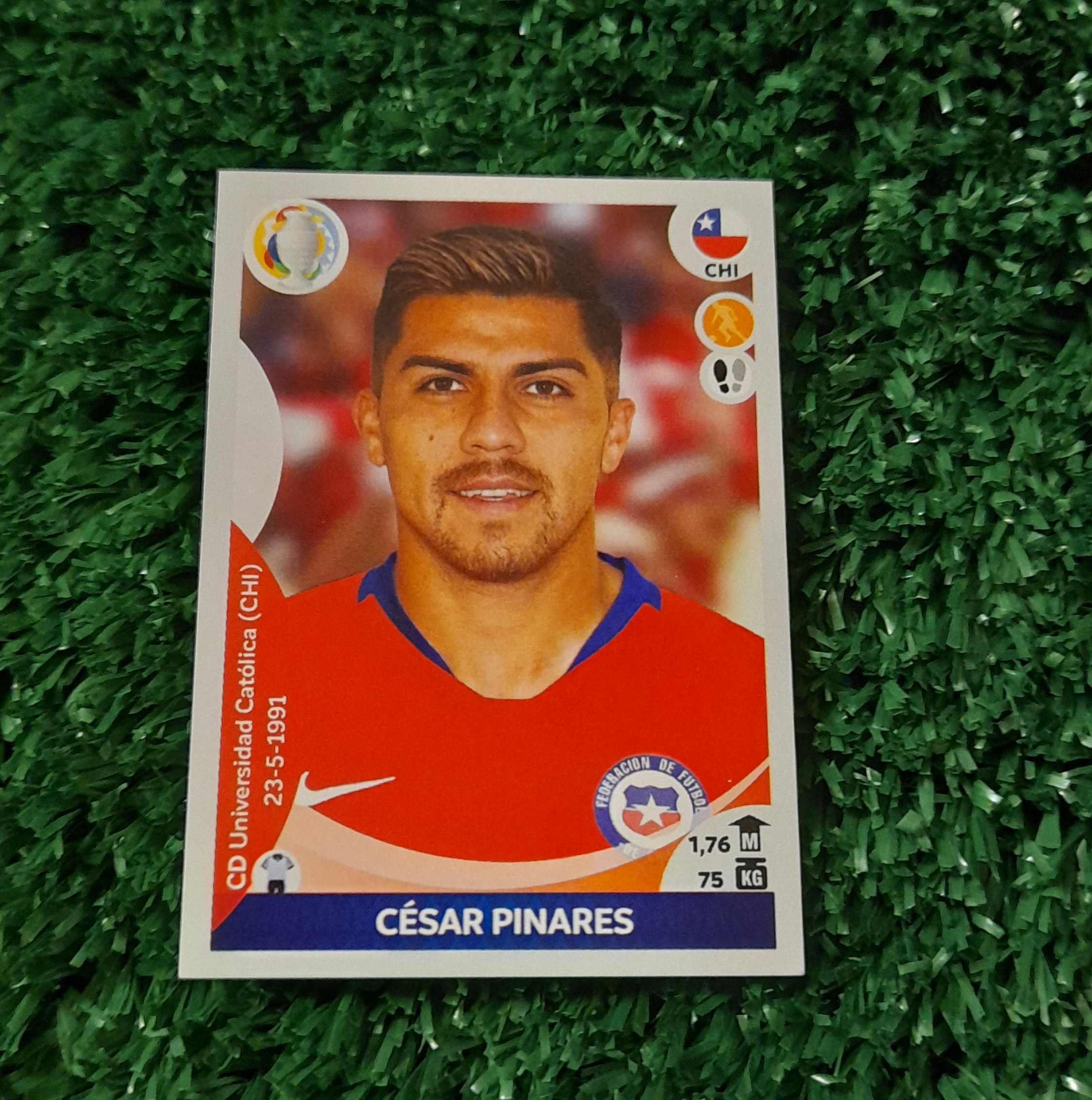 Lamina Cesar Pinares Chile Copa America 2021 Panini #164