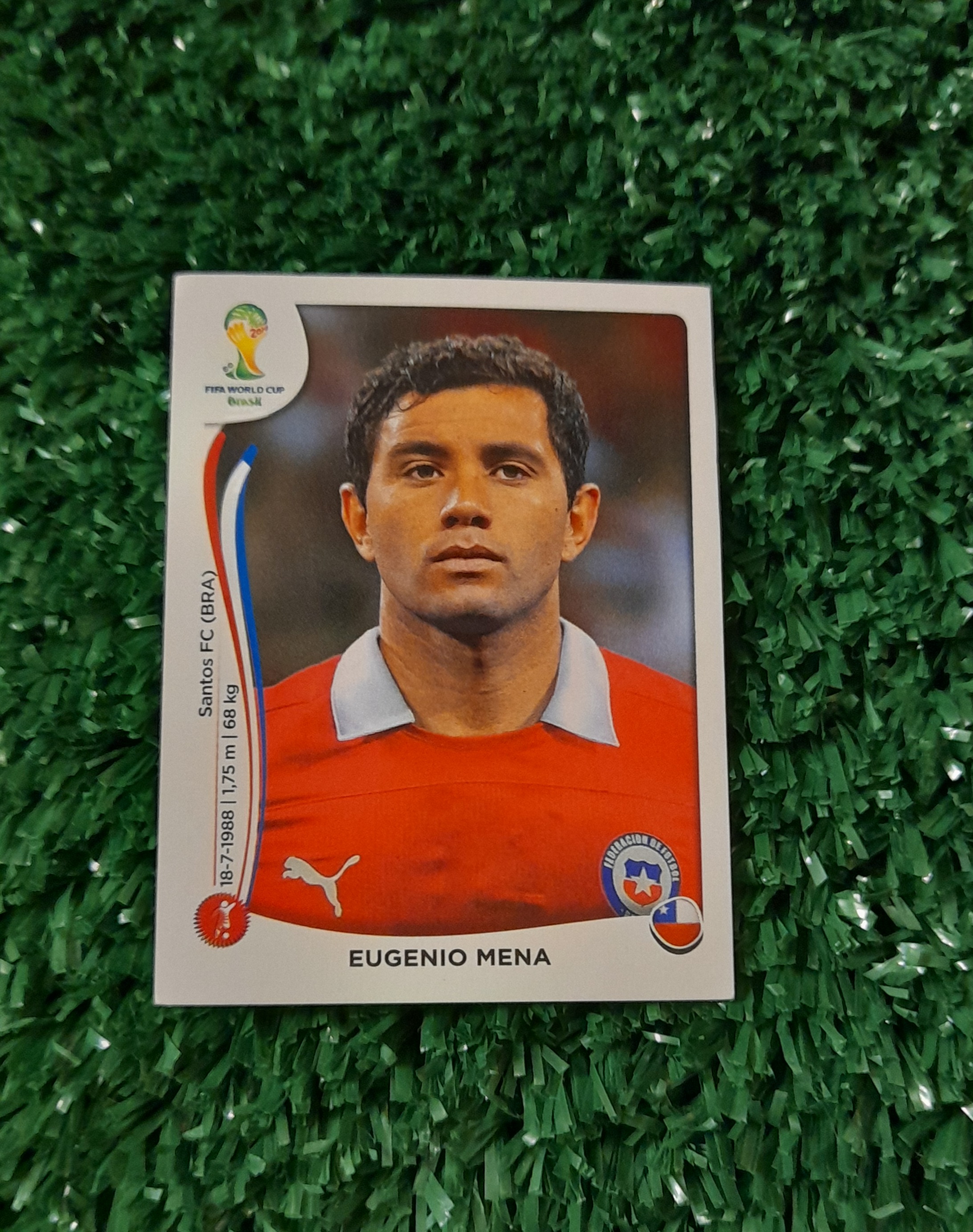 Lamina Eugenio Mena Chile Mundia Brasil 2014 Panini #150