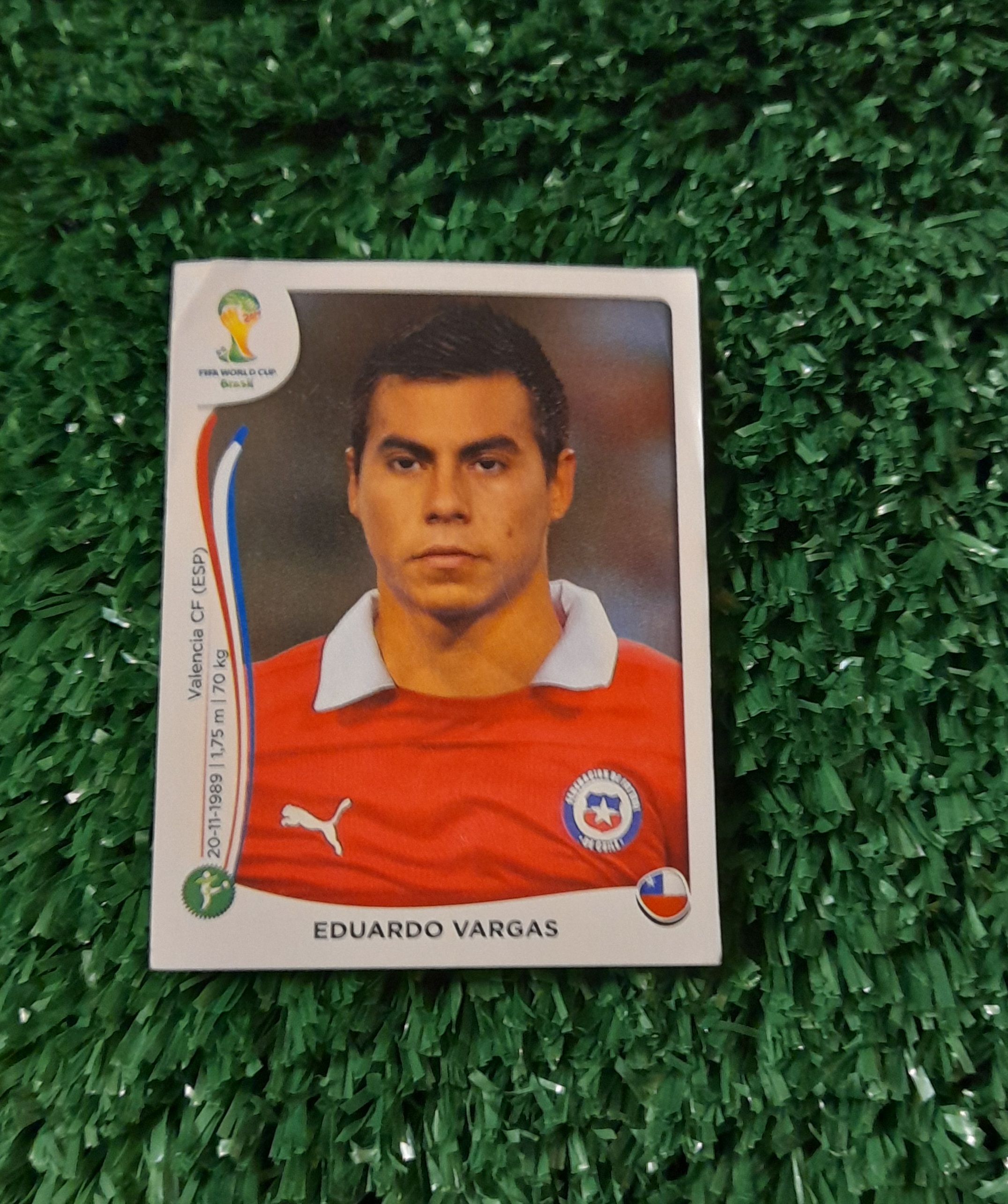 Lamina Eduardo Vargas Chile Mundia Brasil 2014 Panini #163