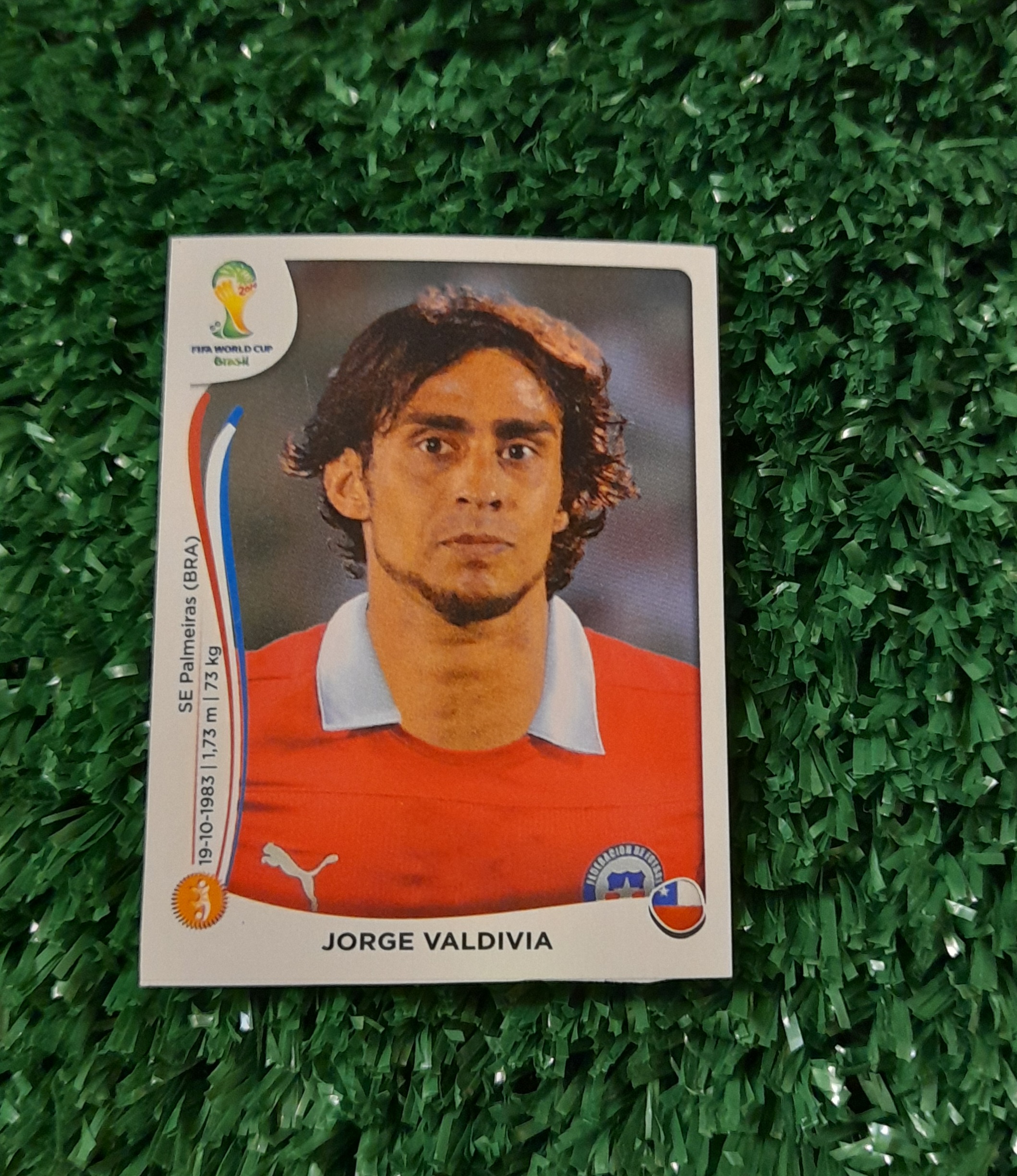 Lamina Jorge Valdivia Chile Mundia Brasil 2014 Panini #155