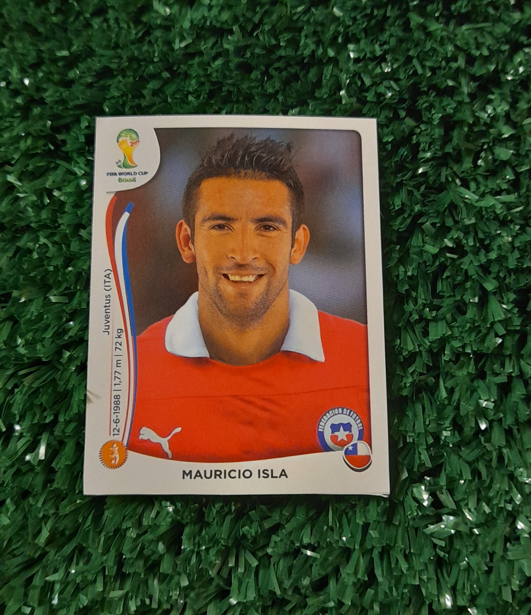 Lamina Mauricio Isla Chile Mundia Brasil 2014 Panini #154