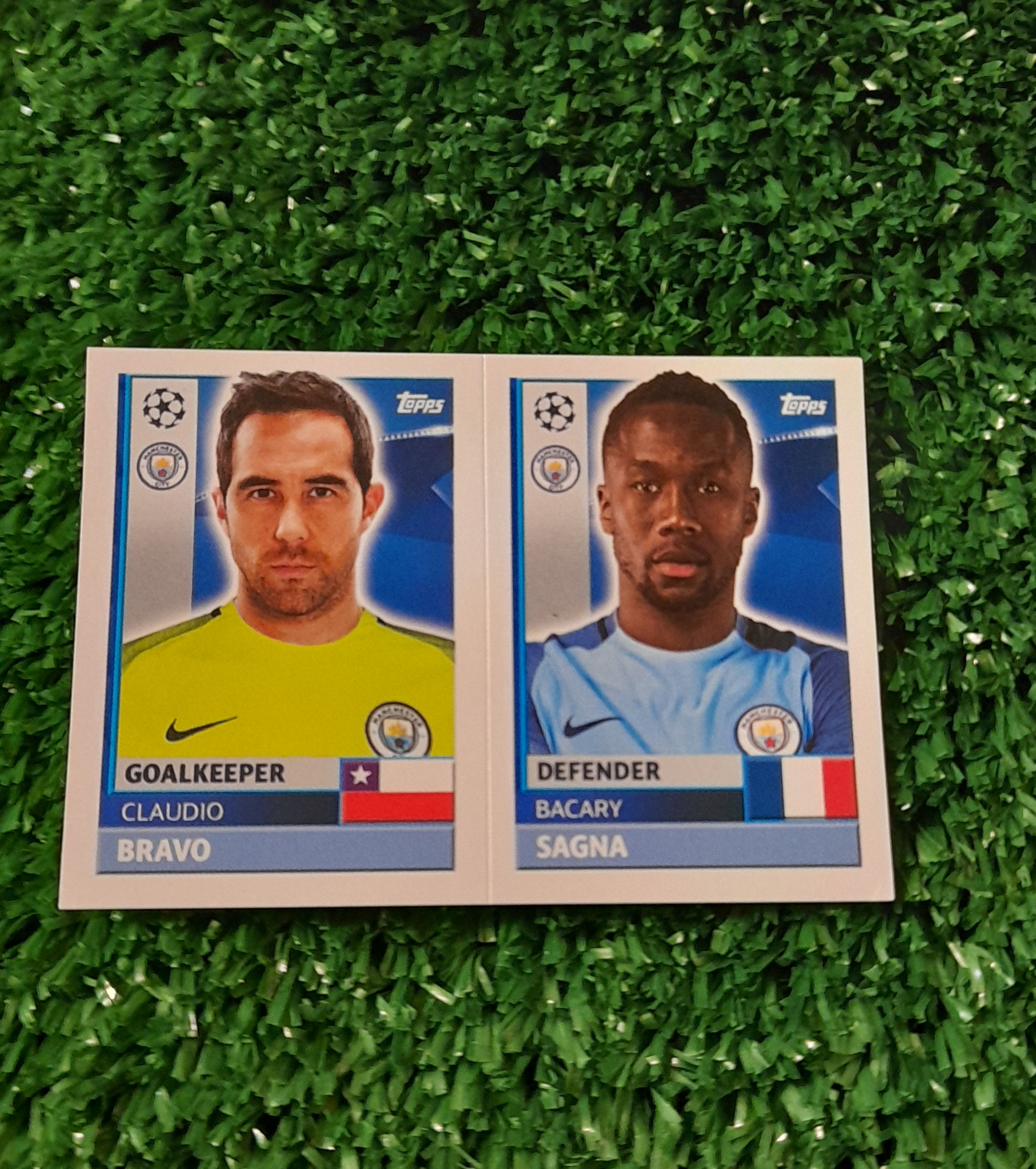 Lamina Claudio Bravo Manchester City Champions 2016-2017 Topps #QGF 3-4