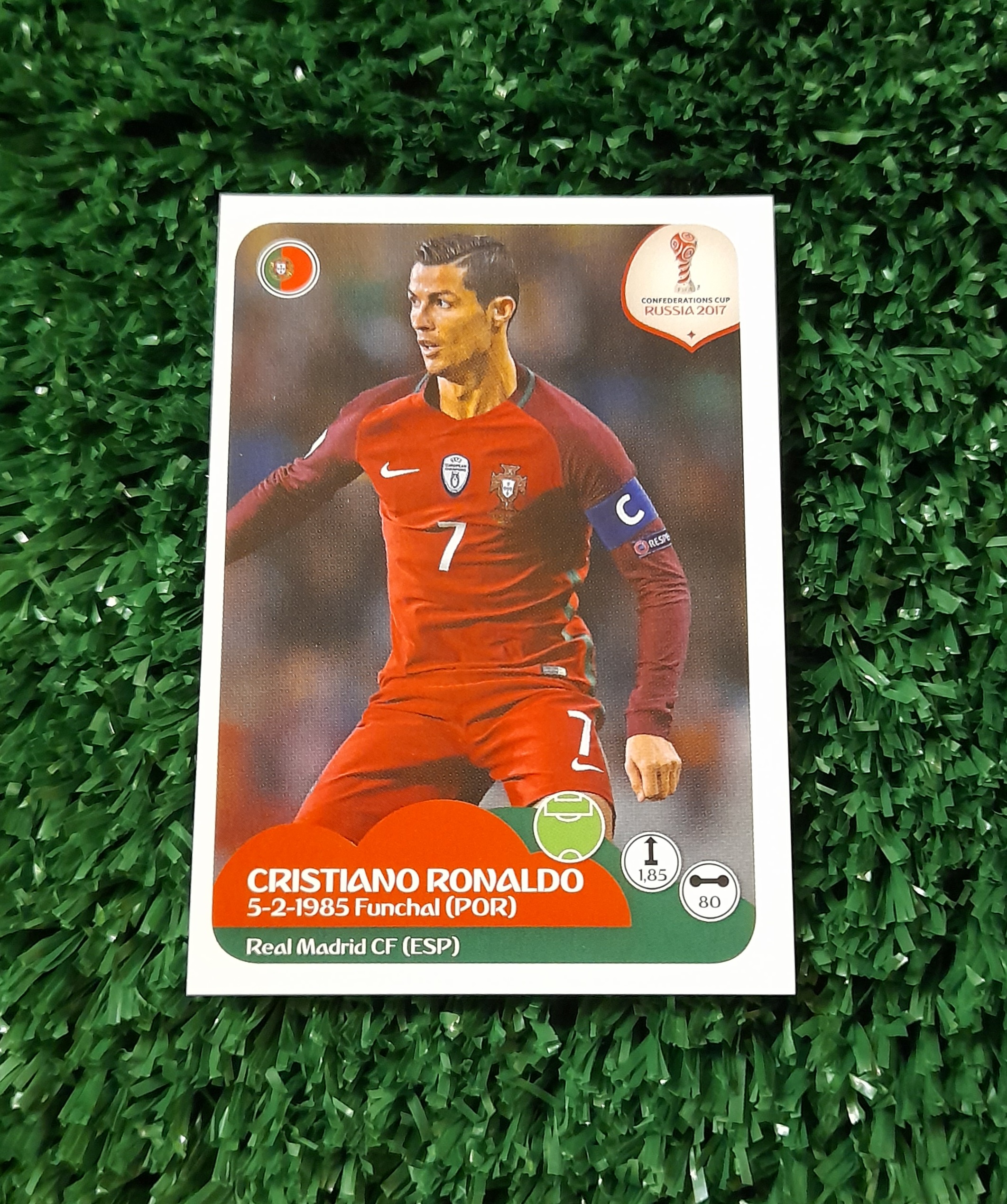Lamina Cristiano Ronaldo Portugal Copa Confederaciones Panini #107