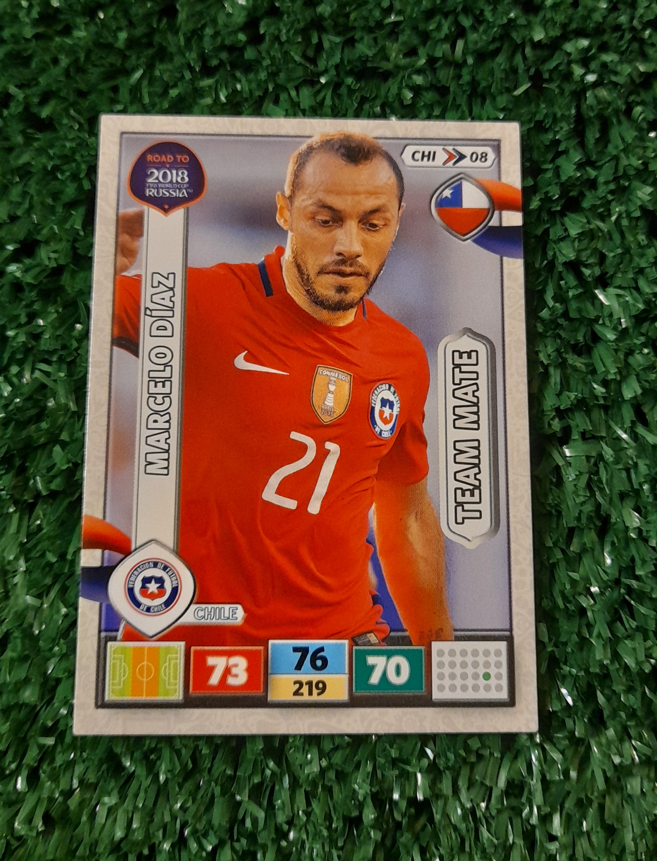 Carta Marcelo Diaz Chile Road to Rusia Panini #CHI08