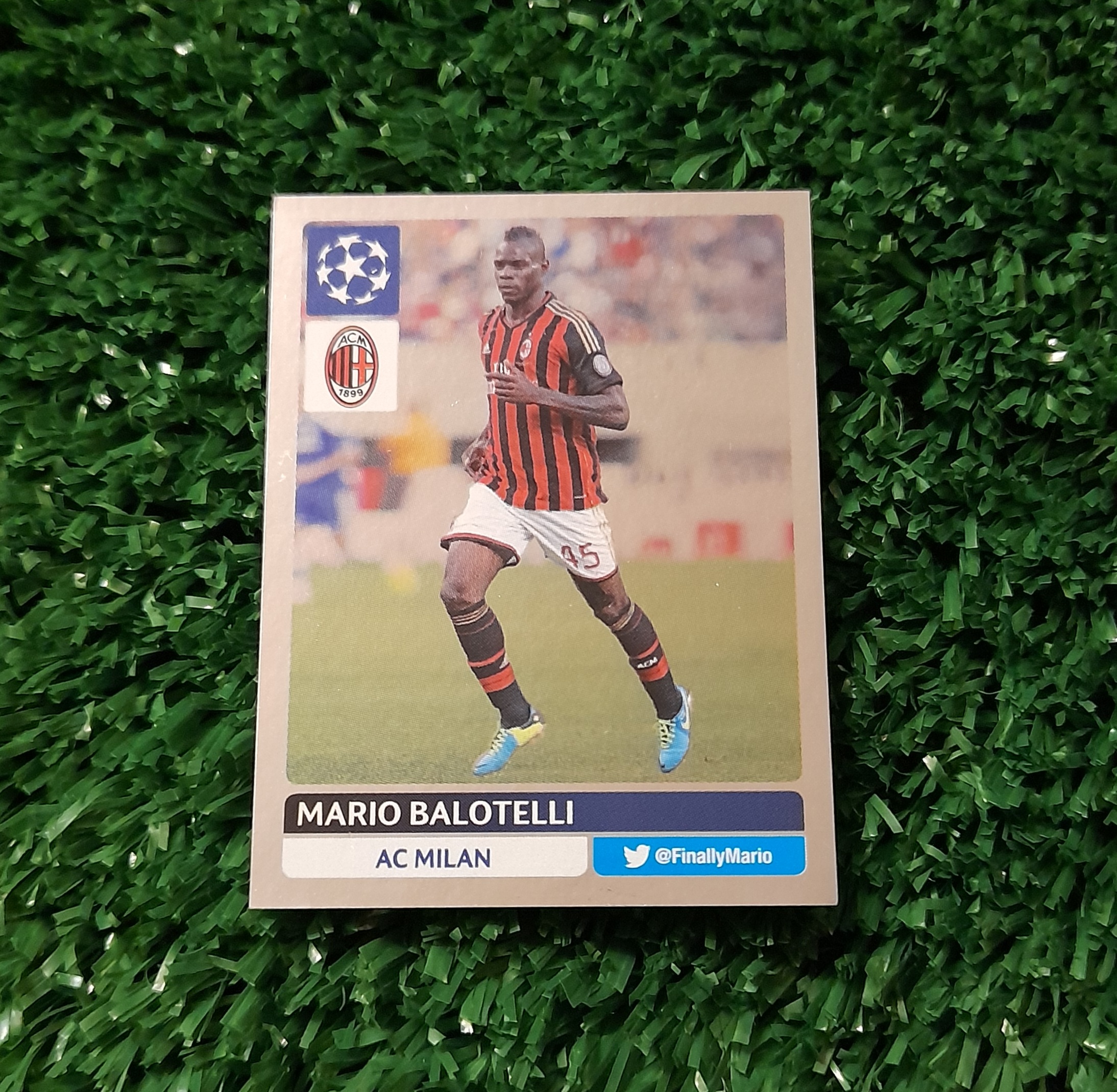 Lamina Mario Balotelli Milan Champions 14-15 Panini #316