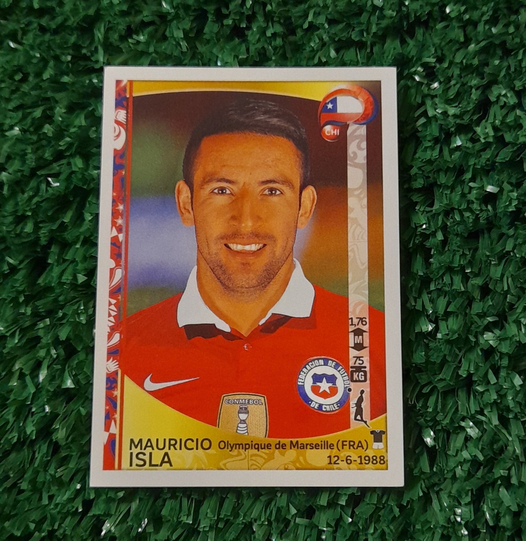 Lamina Mauricio Isla Chile Copa America 2016 Panini #335