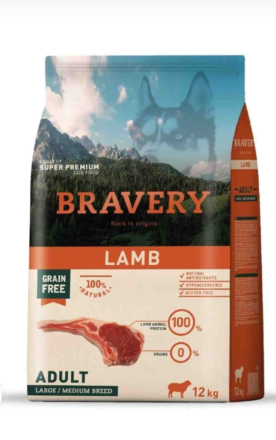 Bravery lamb adulto 12 kg 