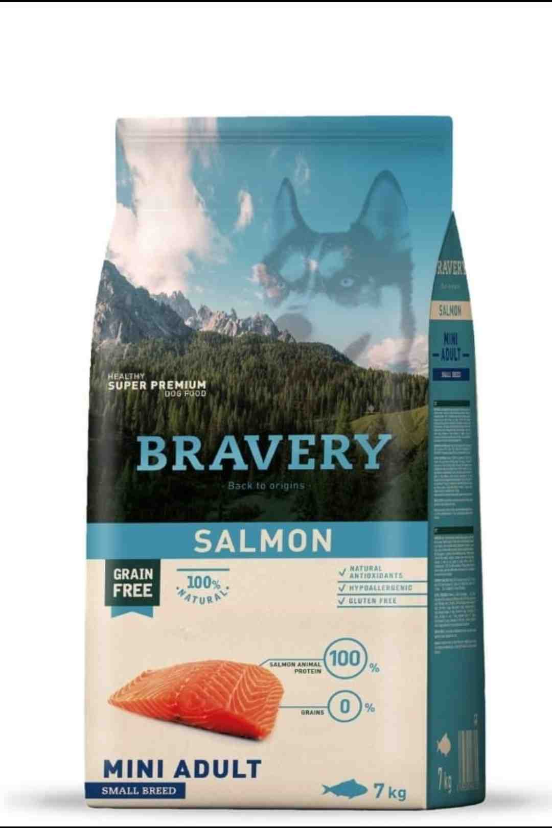 Bravery salmón raza pequeña 7kg 