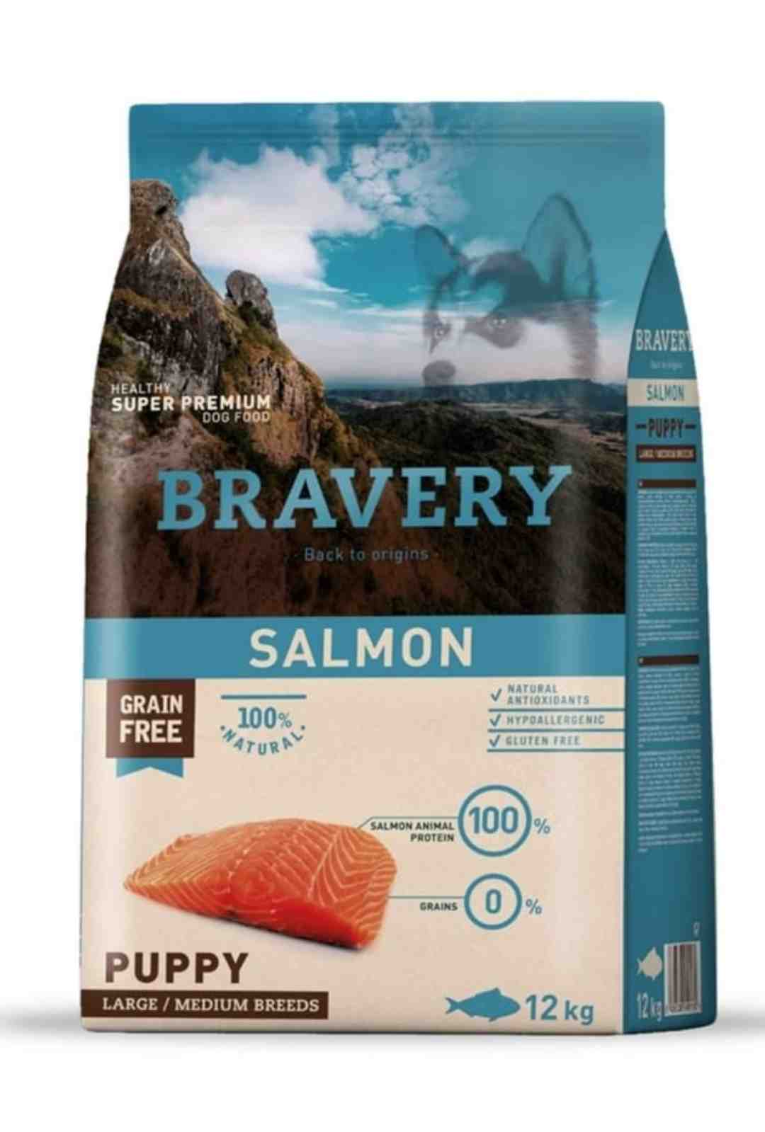 Bravery puppy 12 kg salmón 
