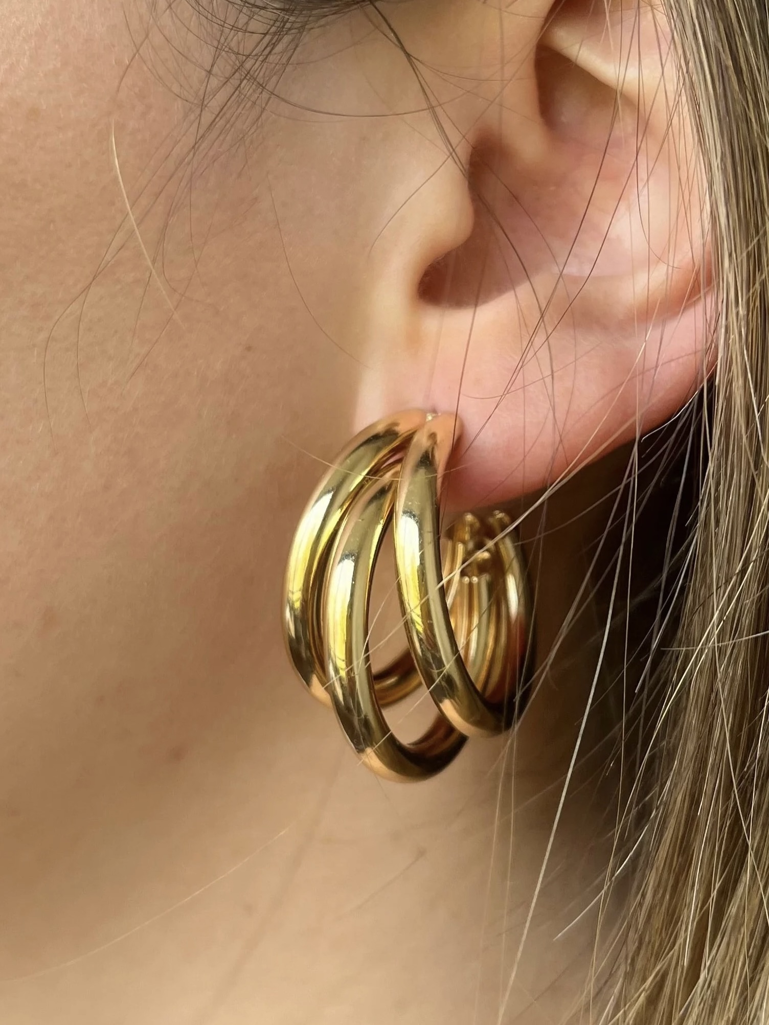 Aros triple Argolla Dorados