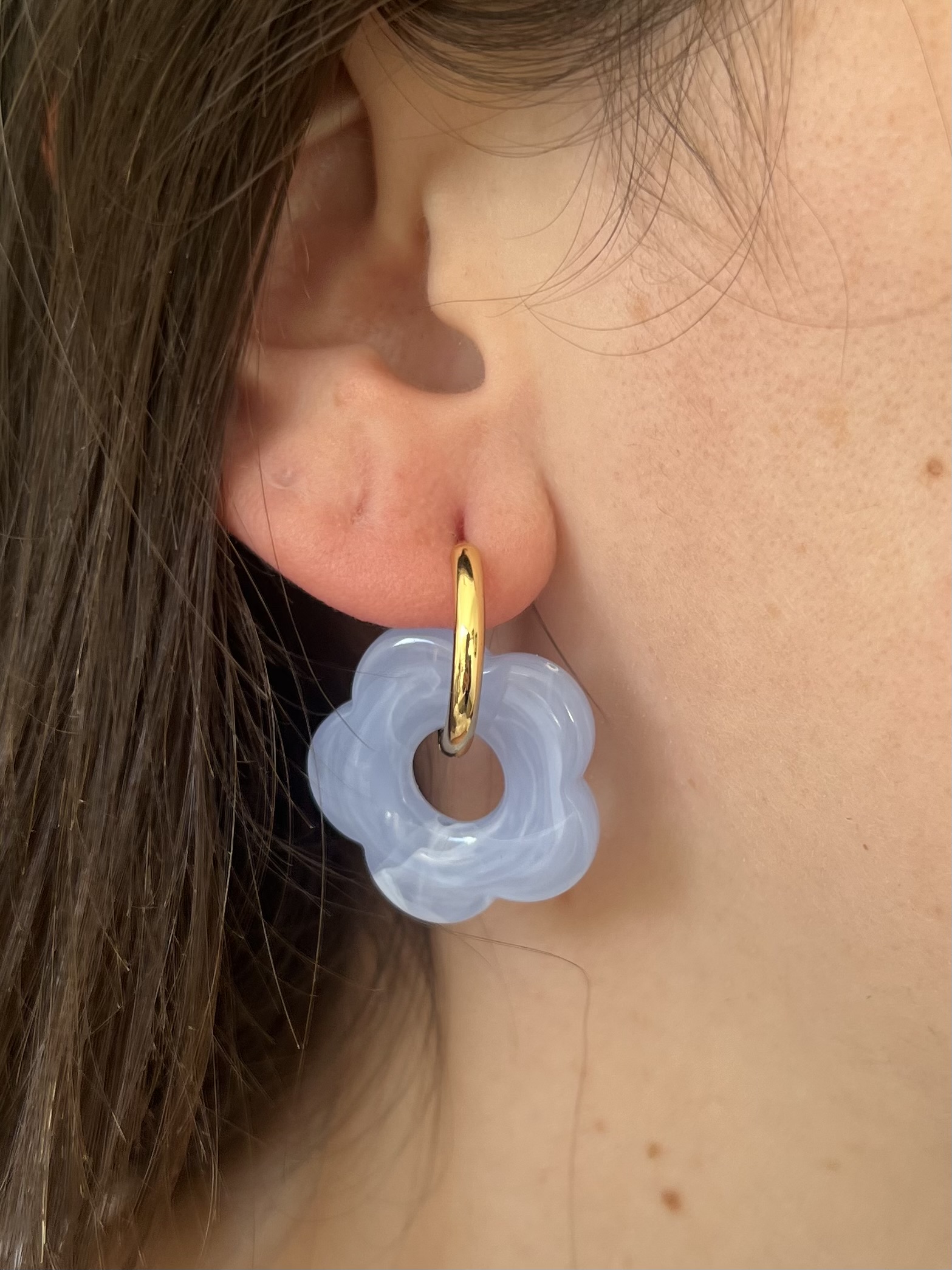 Aros Flor Celeste