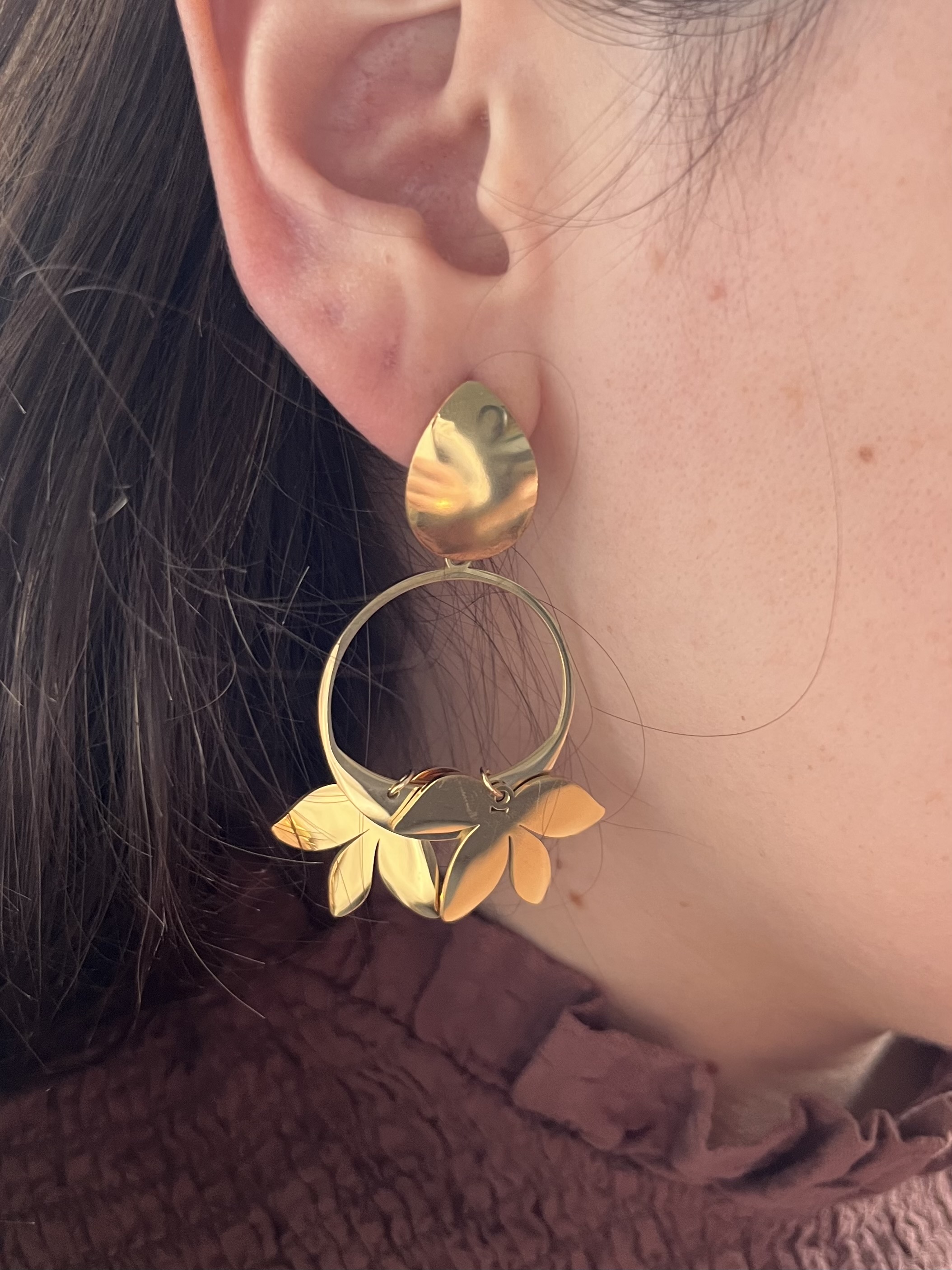 Aros Argolla Flor
