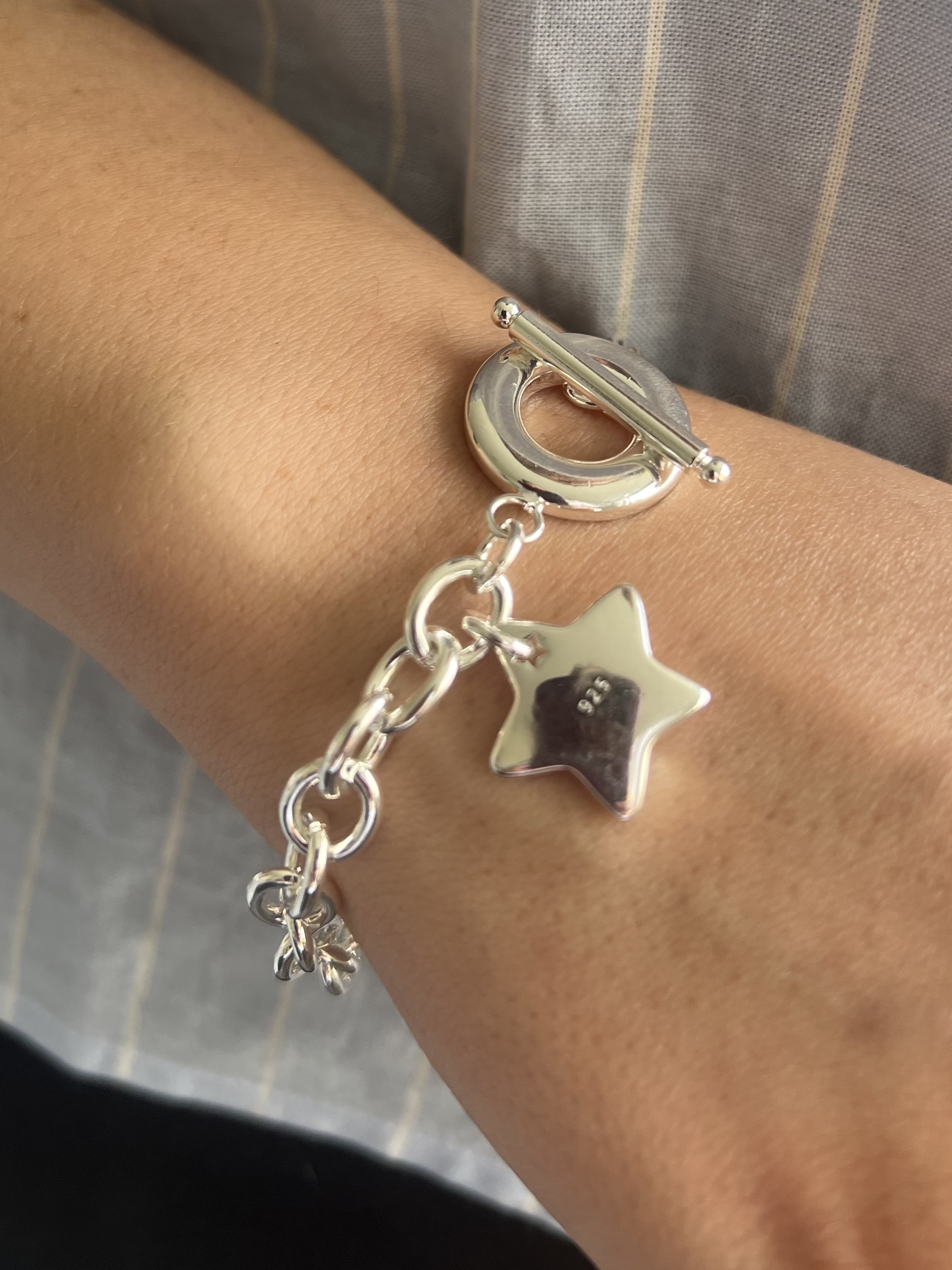 Pulsera cadena Estrella Plata 