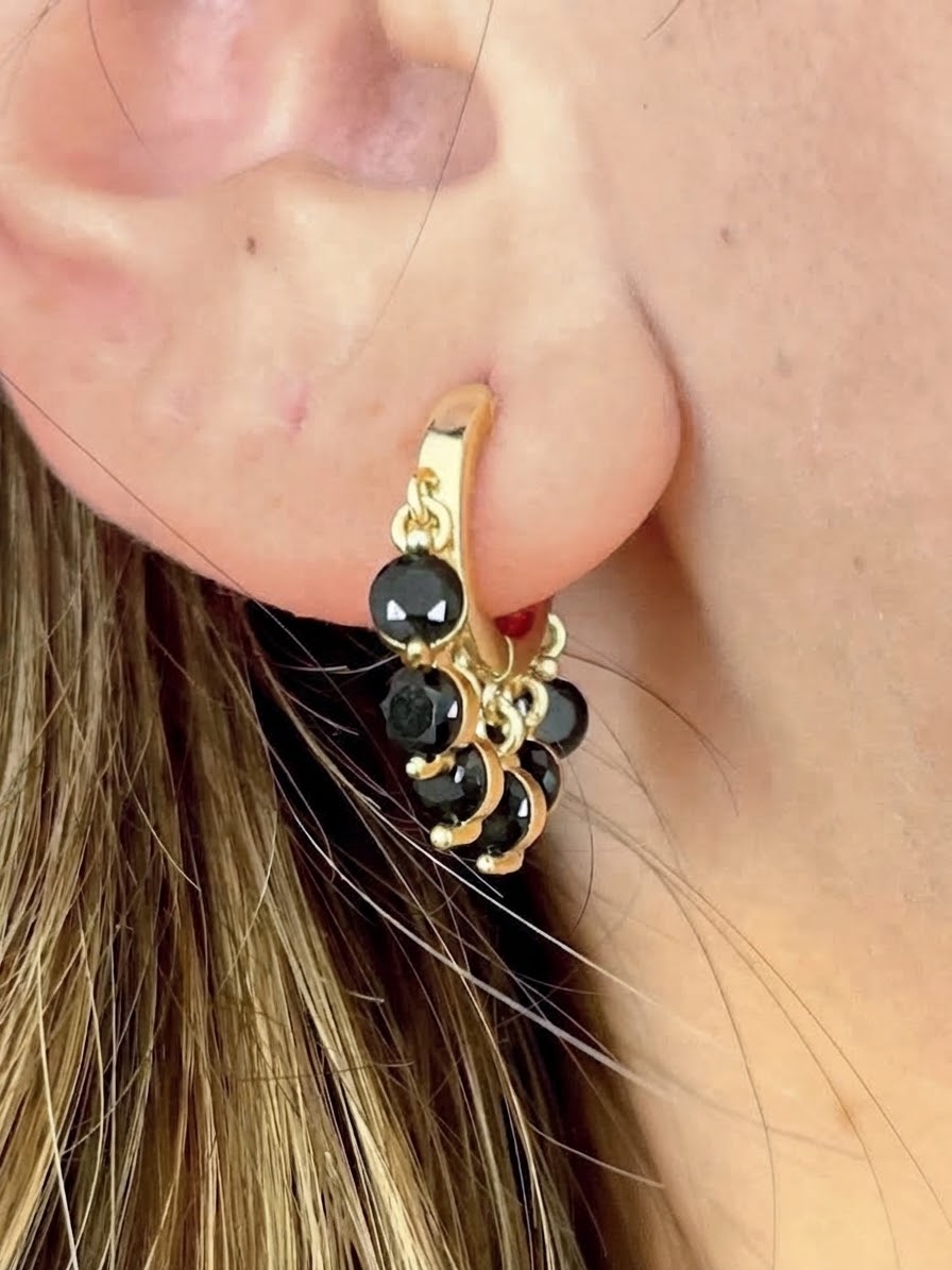 Aros Charm Circonitas Negras