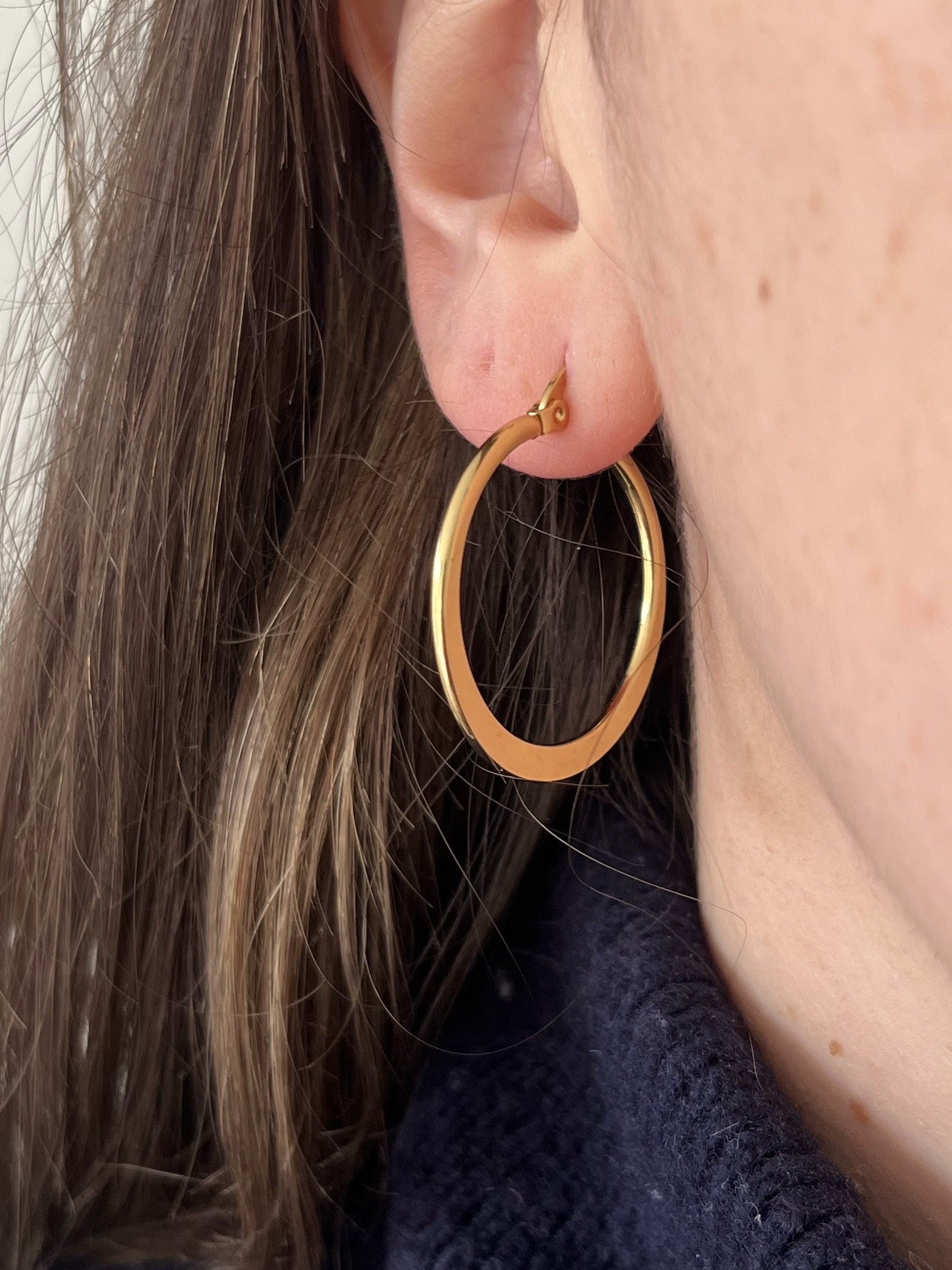 Aros Argollas Medianas Dorados