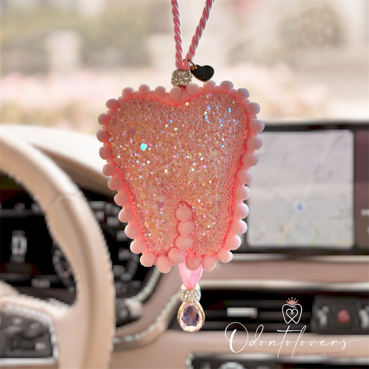 Muelita decorativa auto - Rosa pastel