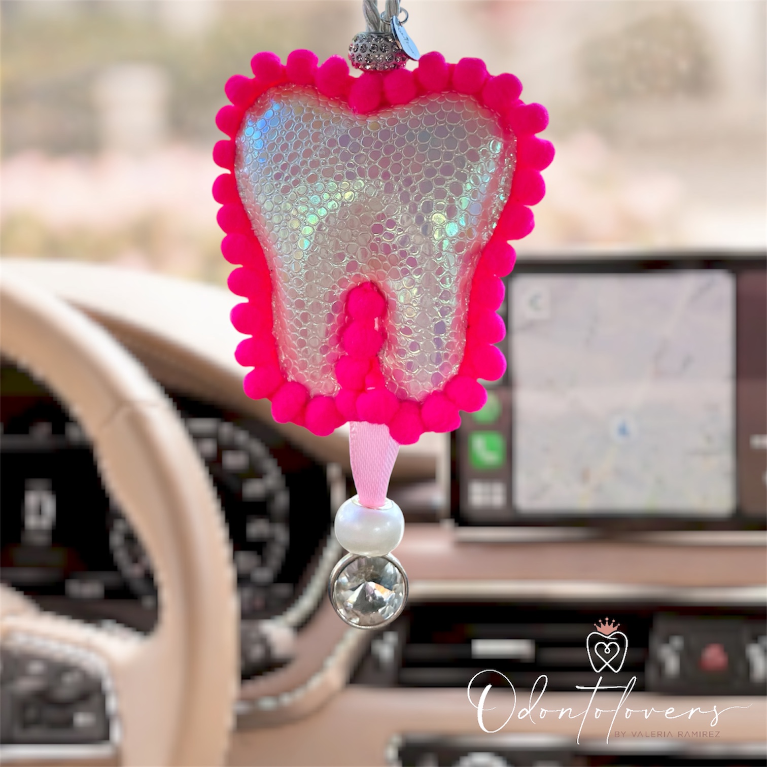 Muelita decorativa auto - Tornasol blanco