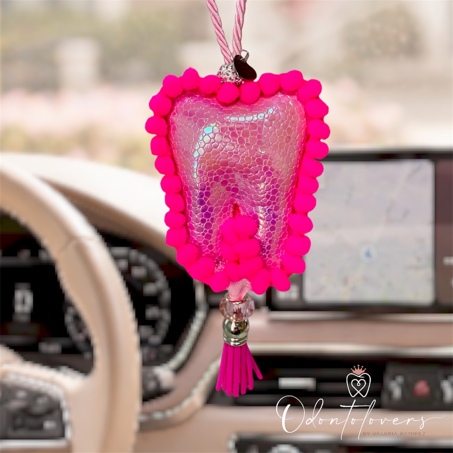 Muelita decorativa auto - Tornasol fucsia 